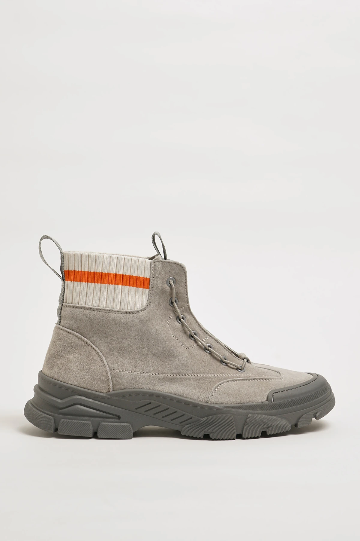 Madrid Model Kombinasyonlu Deri İthal Taban Bot - GRİ