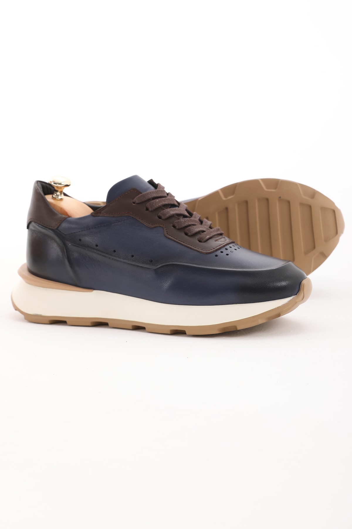 Venüs Model Silikon Taban Hakiki Deri Erkek Sneakers Ayakkabı