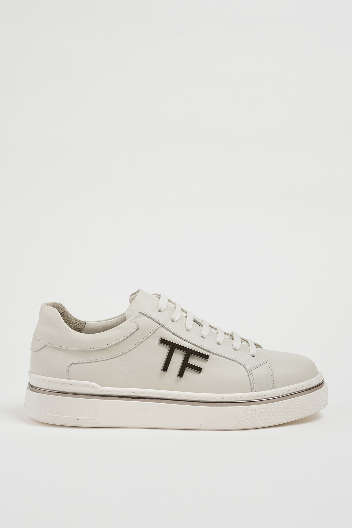 Titanik Model Hakiki Natural Deri İthal Taban Sneaker Ayakkabı - BEYAZ