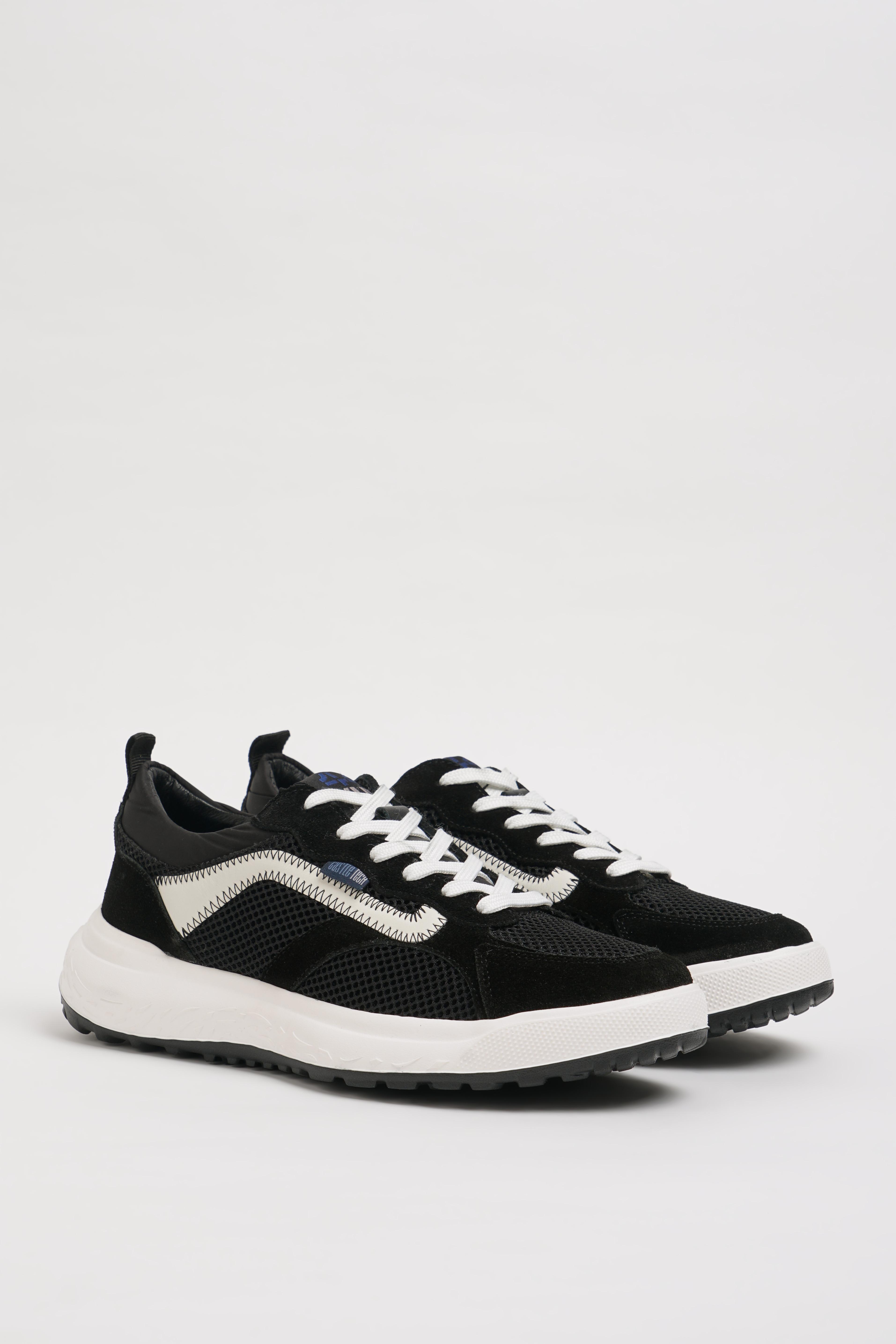 Gabriel Model Kombinasyonlu Deri İthal Taban Sneaker Ayakkabı - SİYAH