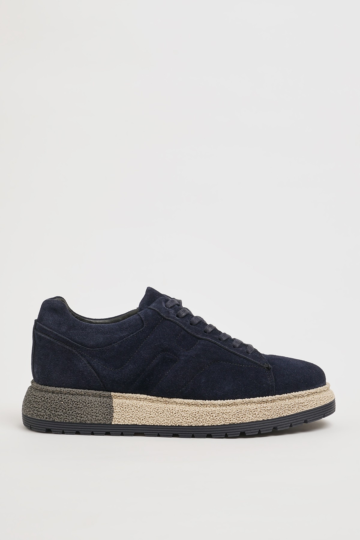 Holly Model Kombinasyonlu Deri İthal Taban Sneaker Ayakkabı - LACİVERT