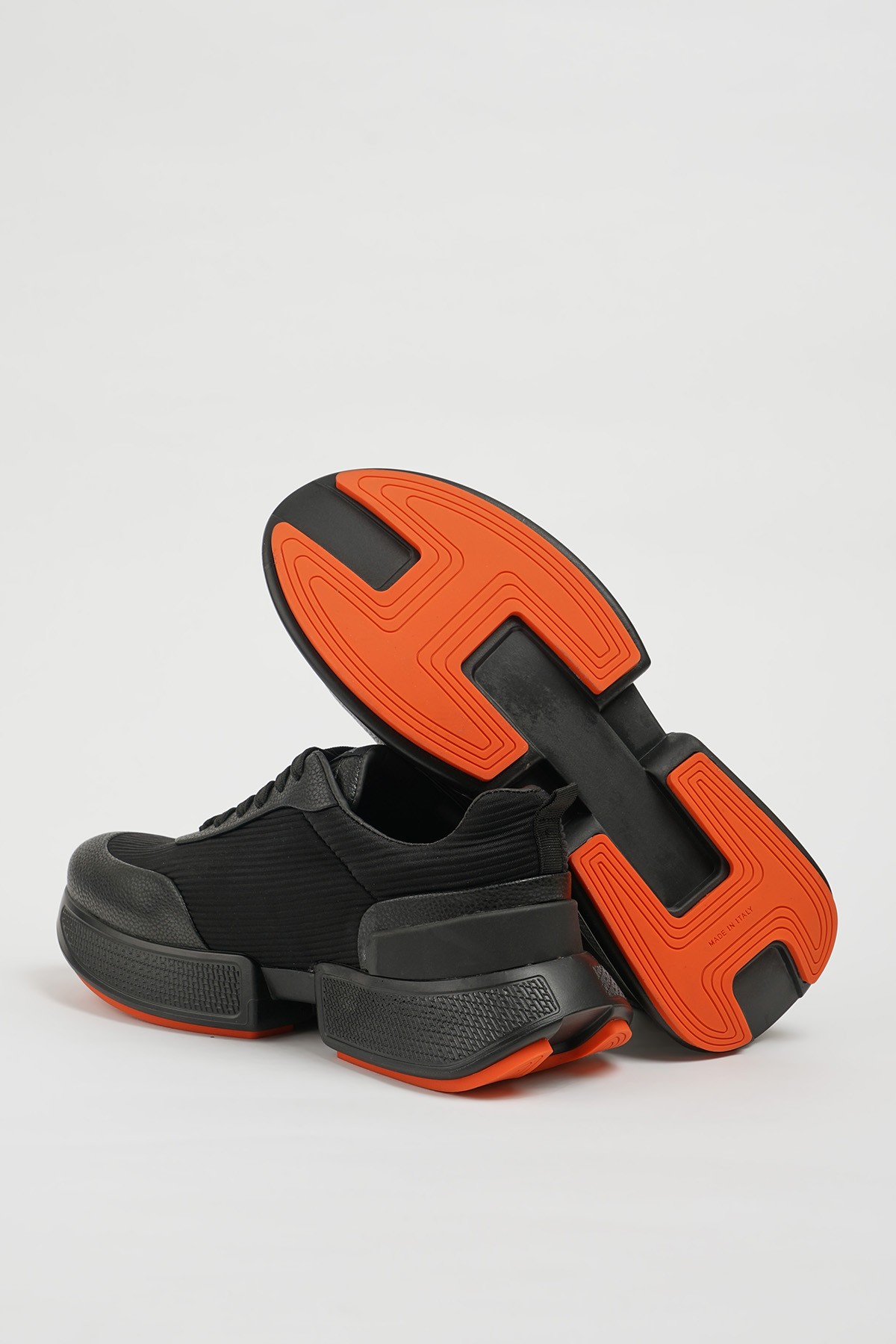 Valery Model Hakiki Kombinasyonlu Deri İthal Taban Sneaker Ayakkabı - SİYAH TABAN