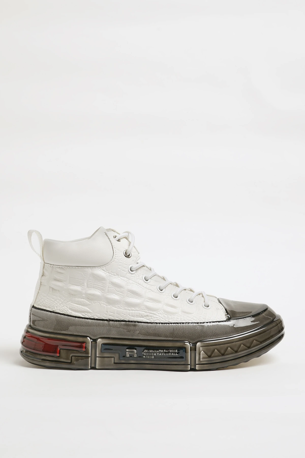 Brendon V2 Model Özel Jel Taban Kombinasyonlu Deri Bot - BEYAZ