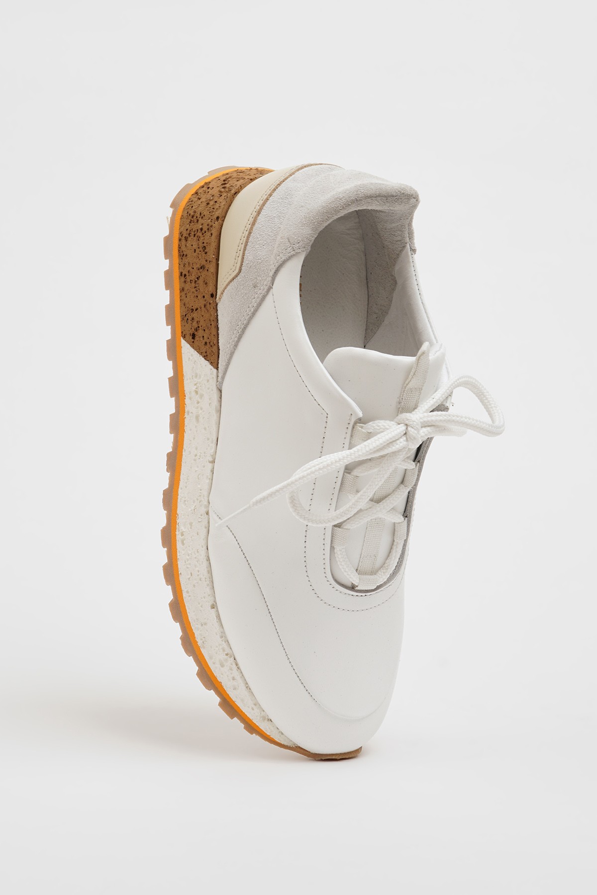 Weston Model Kombinasyonlu Deri Eva Taban Sneaker Ayakkabı - BEYAZ