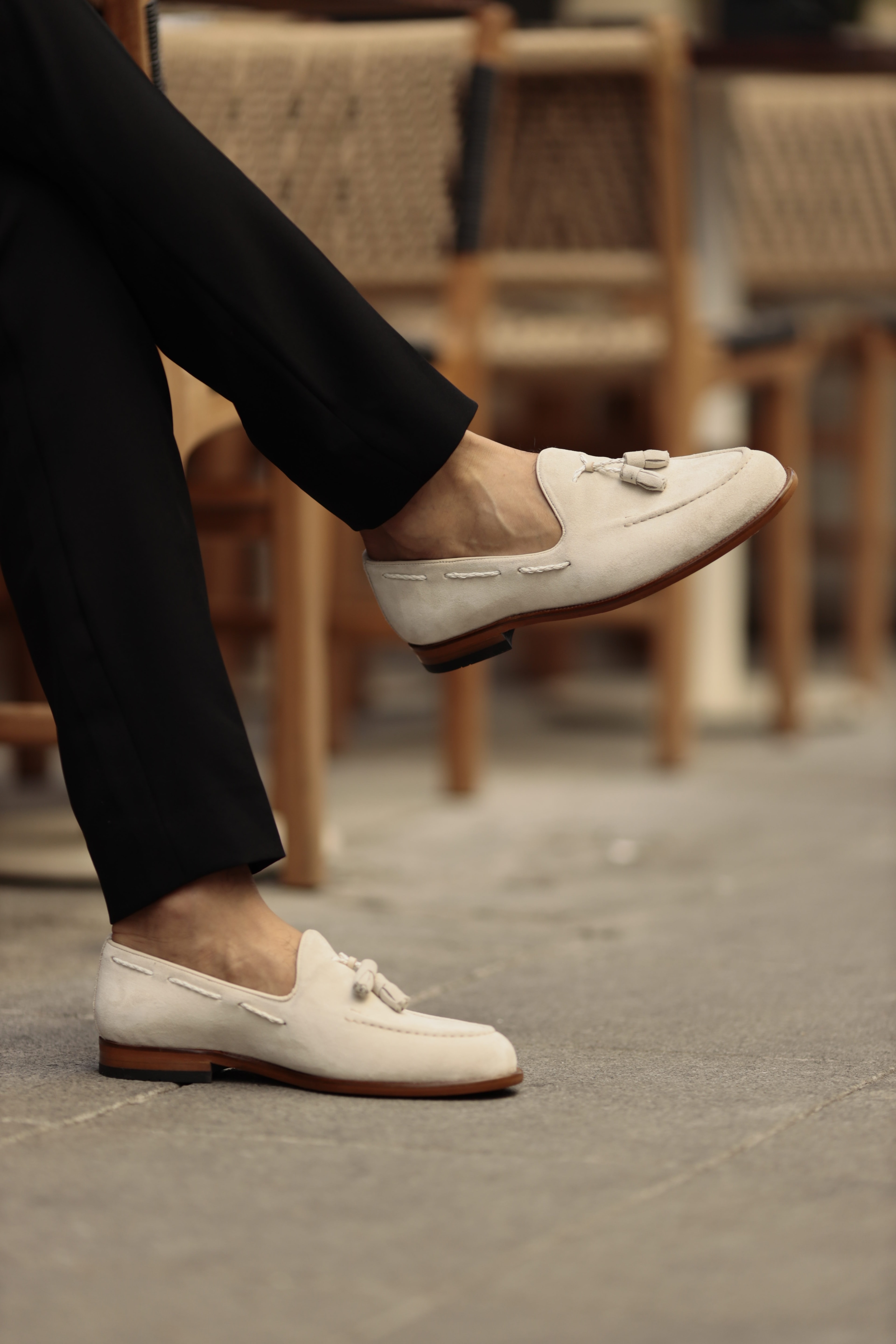 Klass Model Püskül Detaylı Süet Deri Loafer Ayakkabı