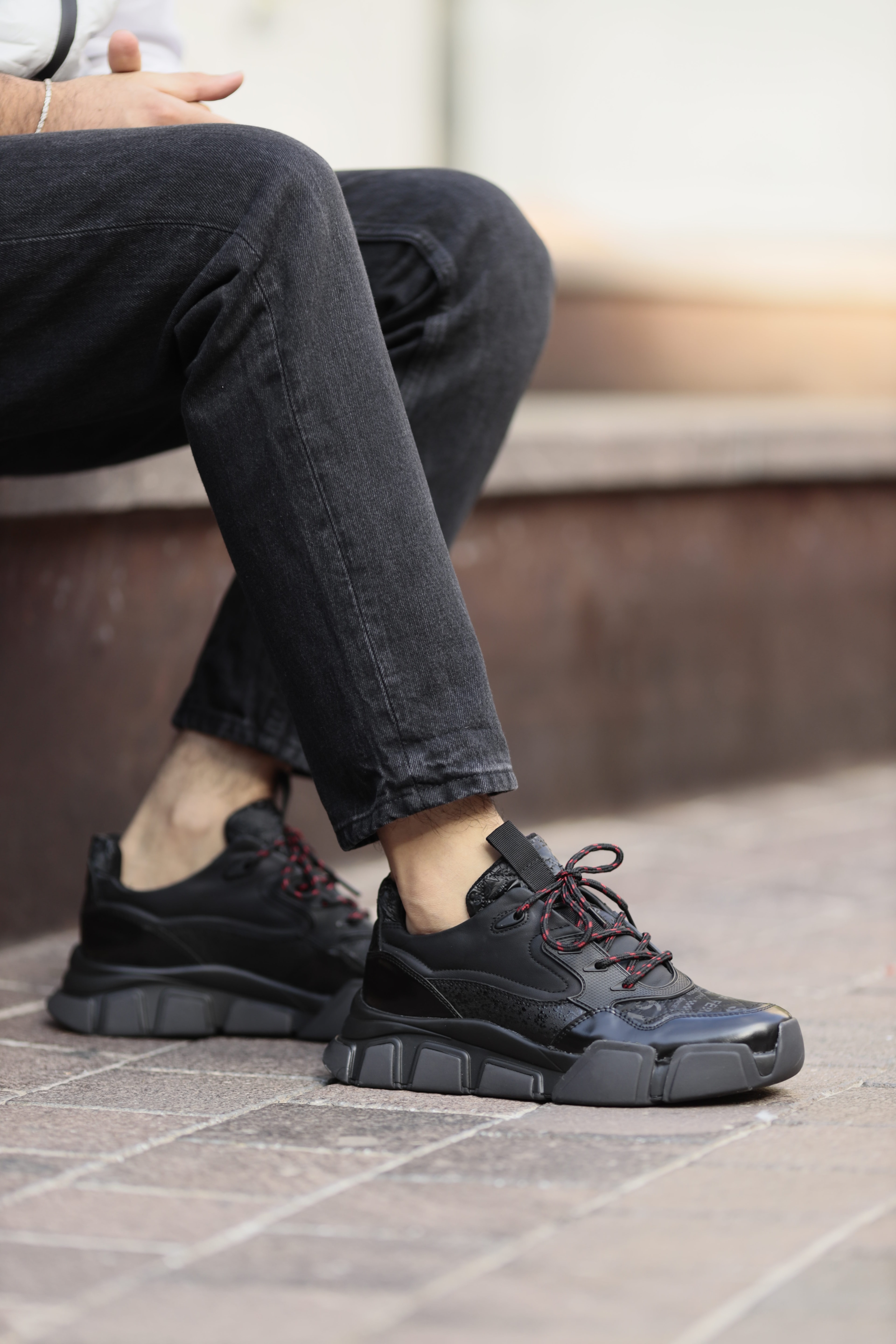 Diamond Model İthal Taban Hakiki Kombinasyonlu Deri Sneaker Ayakkabı