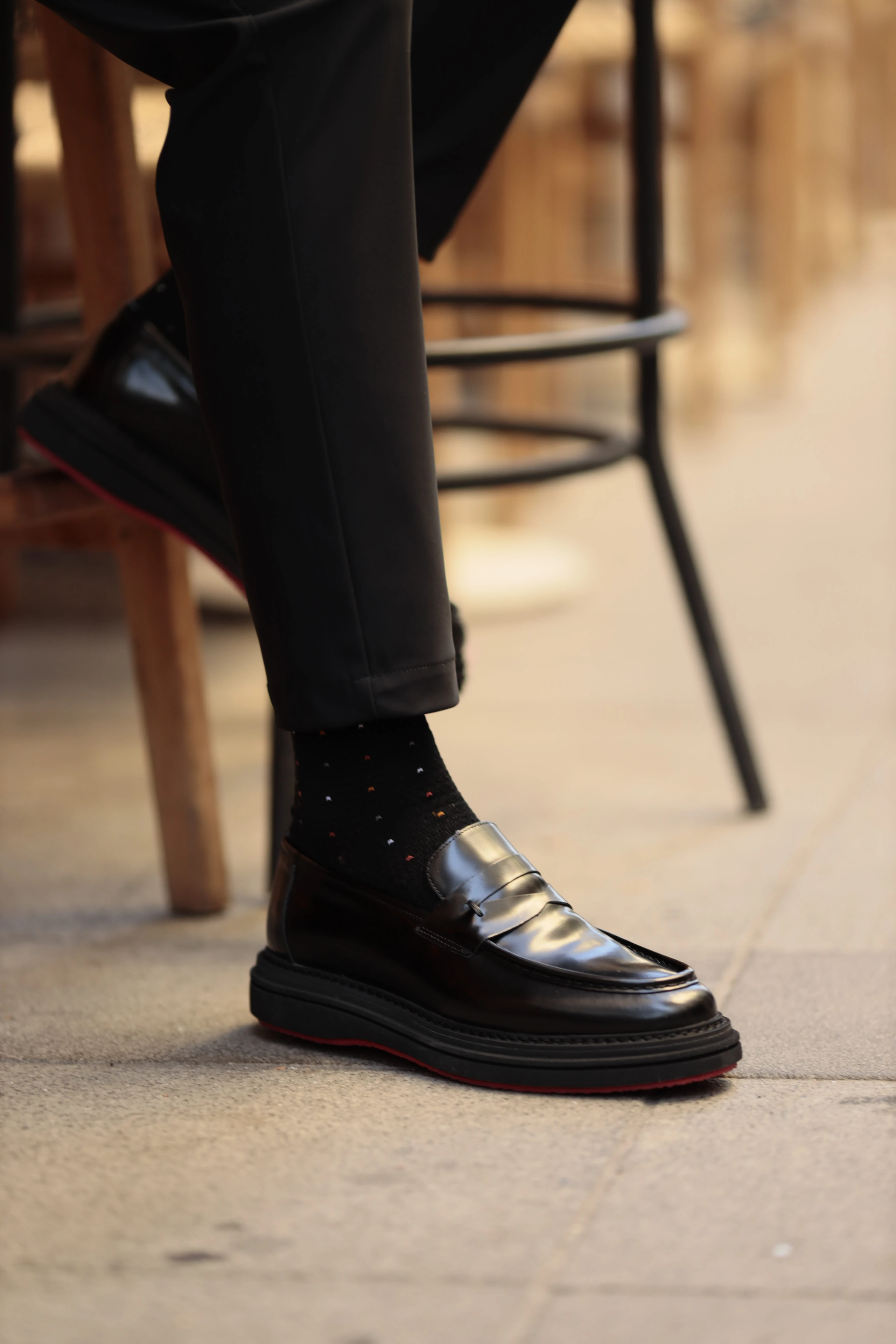 Perskar Model Eva Taban Açma Deri Casual Ayakkabı - SİYAH