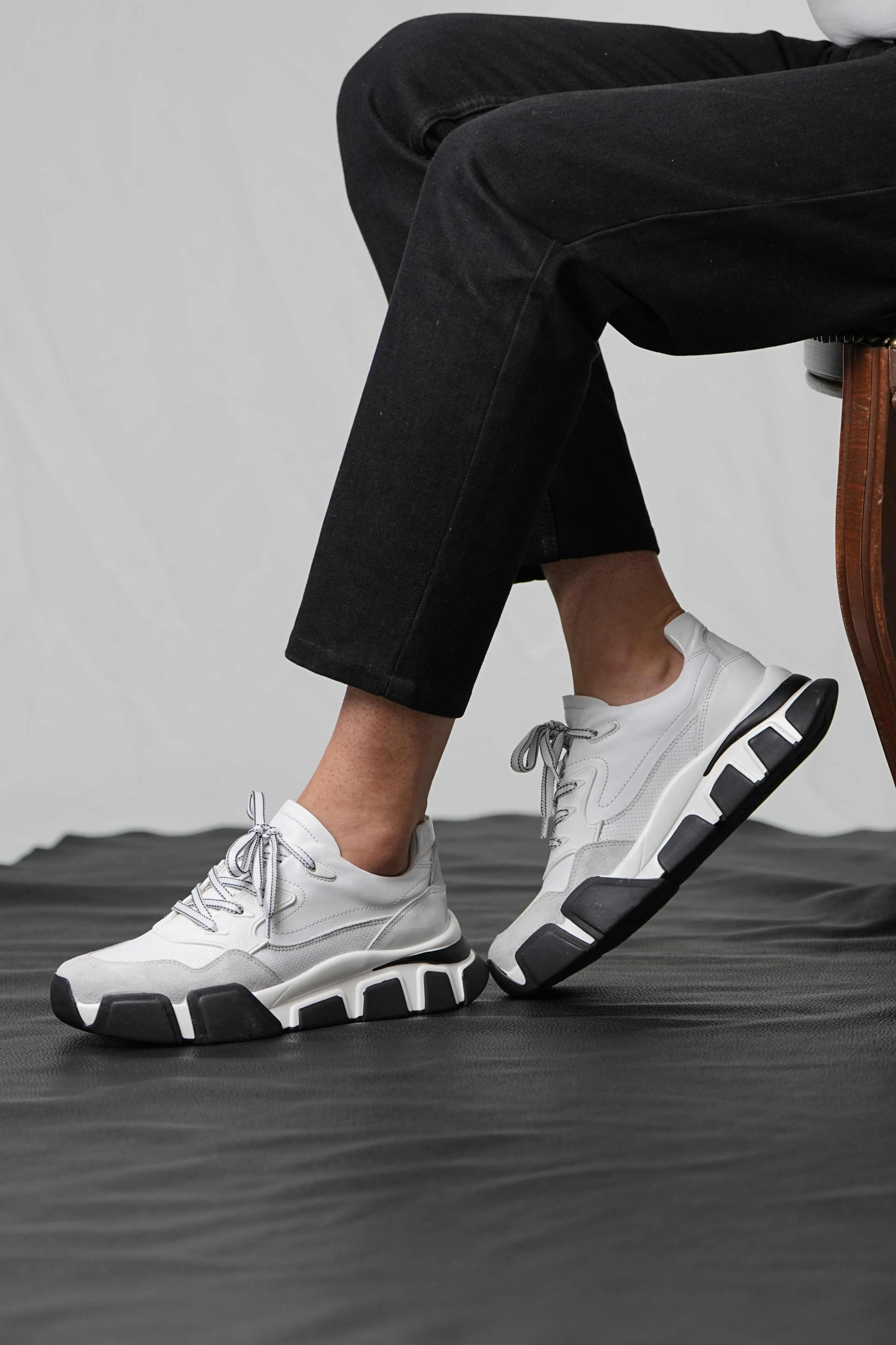 Diamond Model İthal Taban Hakiki Kombinasyonlu Deri Sneaker Ayakkabı