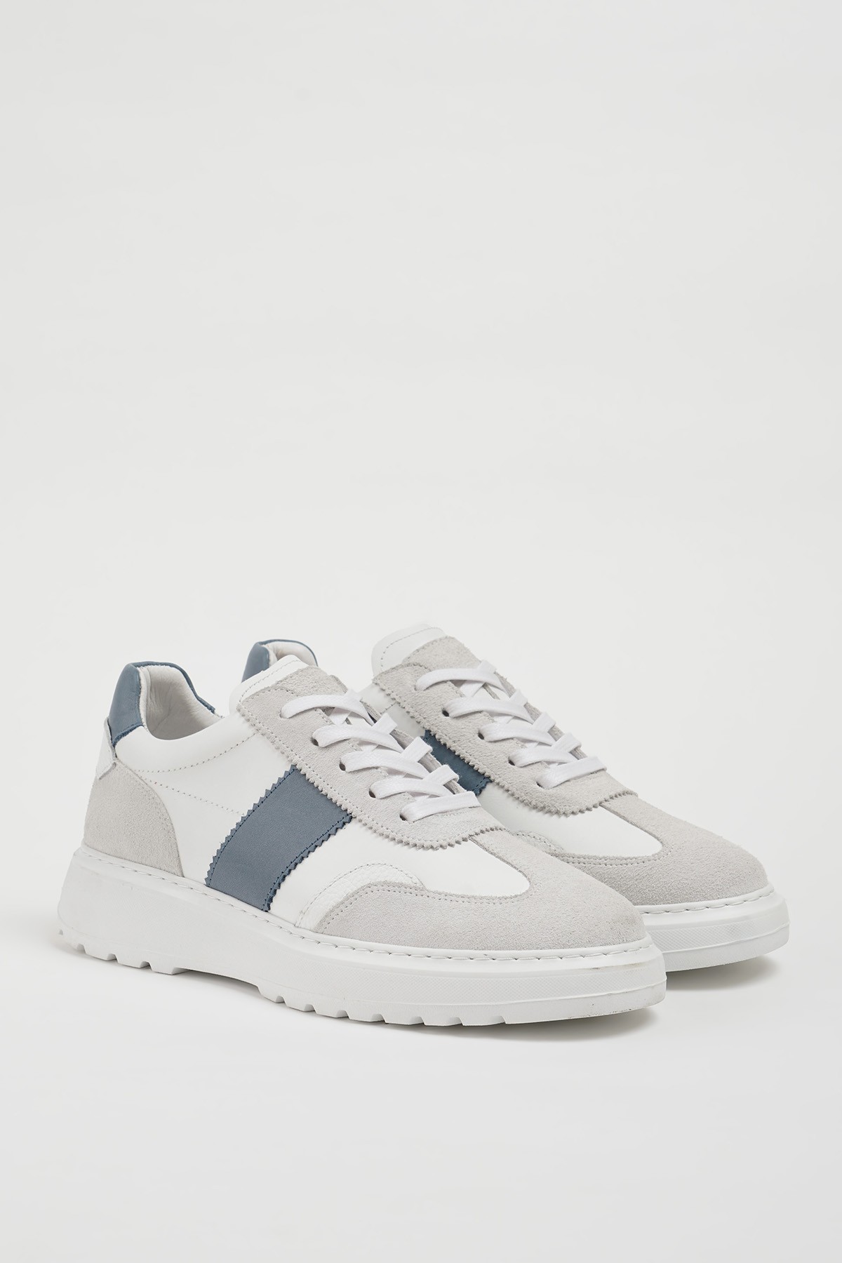 Mateo Model Hakiki Kombinasyonlu Deri Eva Taban Sneaker Ayakkabı - BEYAZ