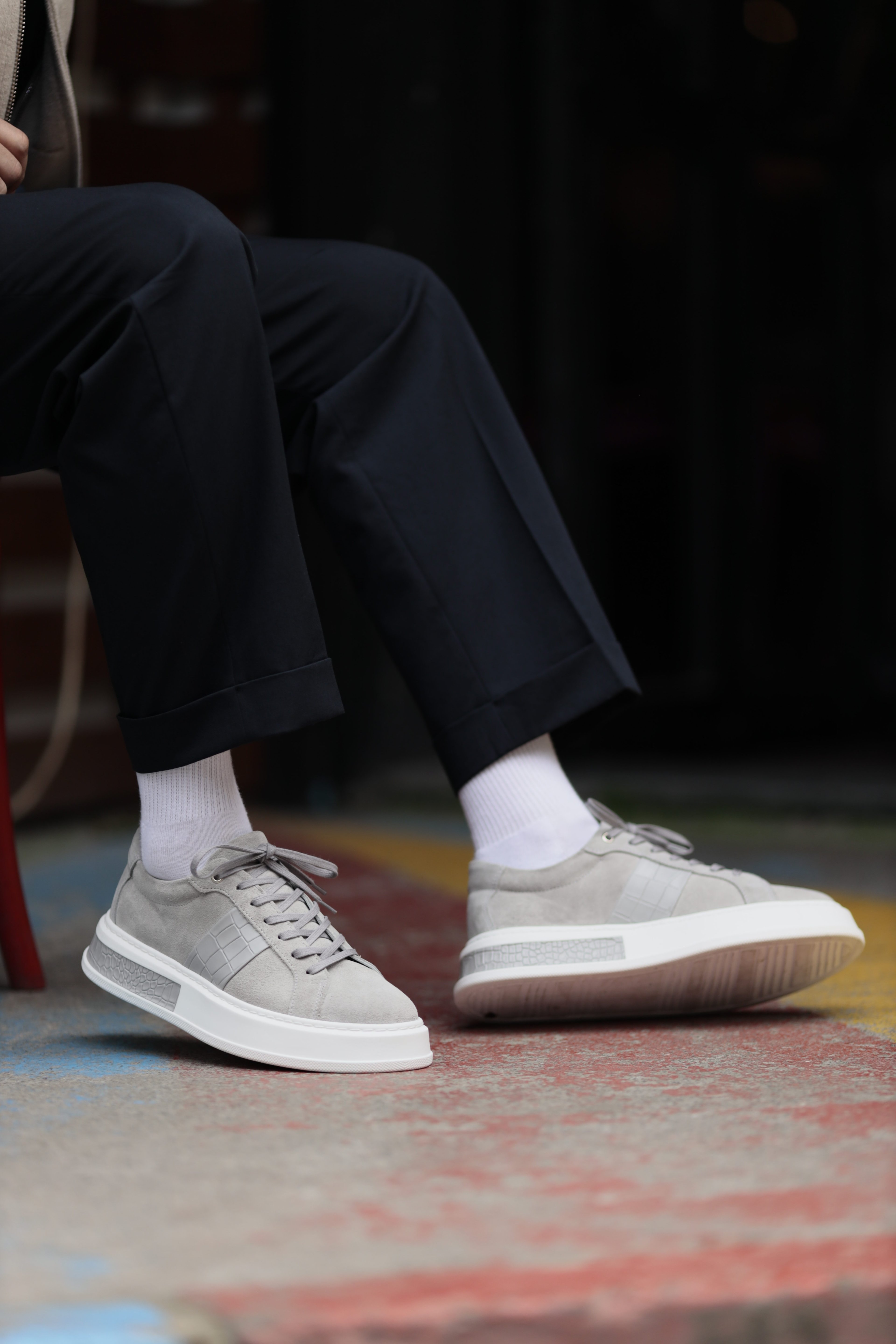 Gora Model Kombinasyonlu Deri İthal Taban Sneaker Ayakkabı