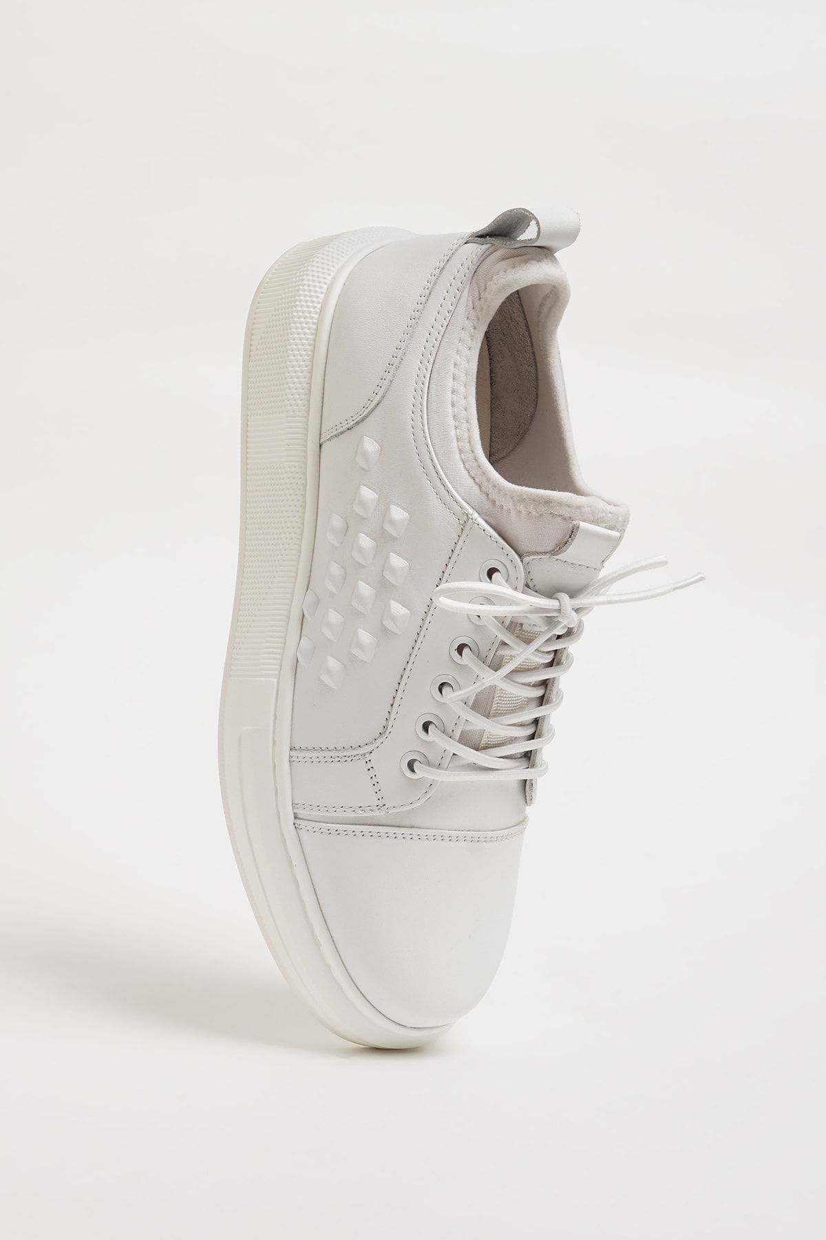 Nikolas Model İthal Taban Hakiki Deri Sneaker Ayakkabı - BEYAZ
