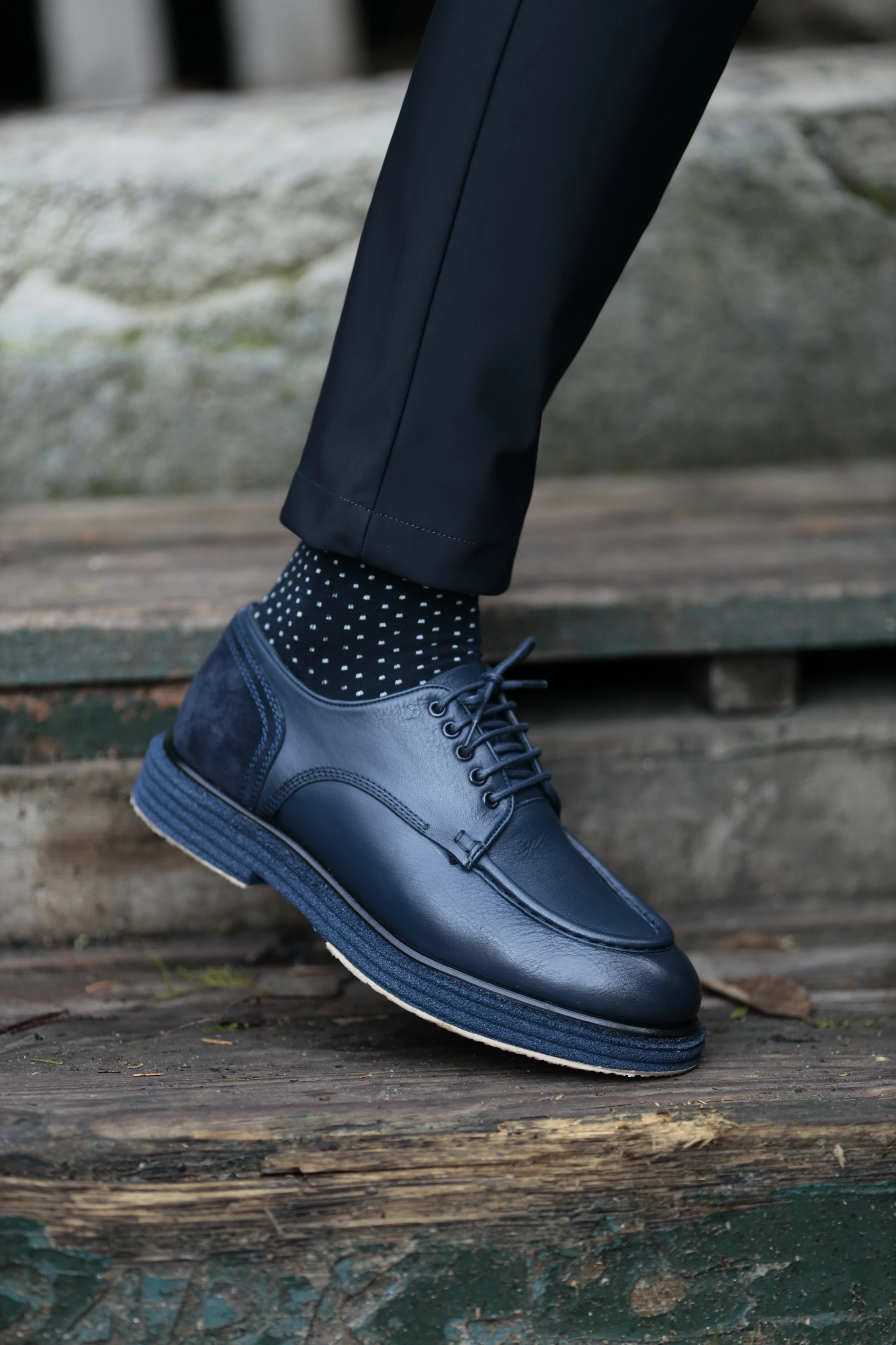 Mathew Model İthal Taban Floater Deri Casual Ayakkabı - LACİVERT