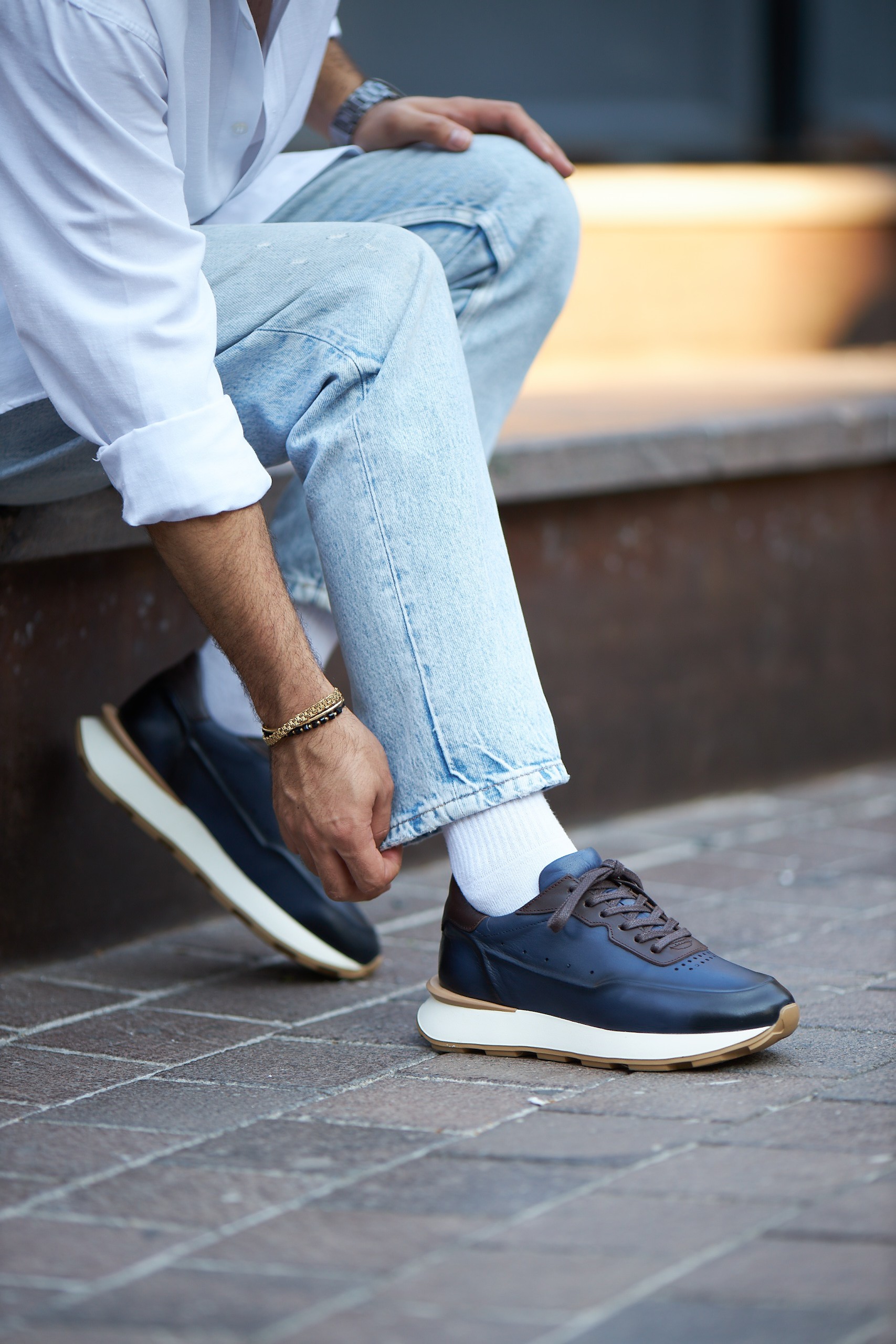 Venüs Model Silikon Taban Hakiki Deri Erkek Sneakers Ayakkabı