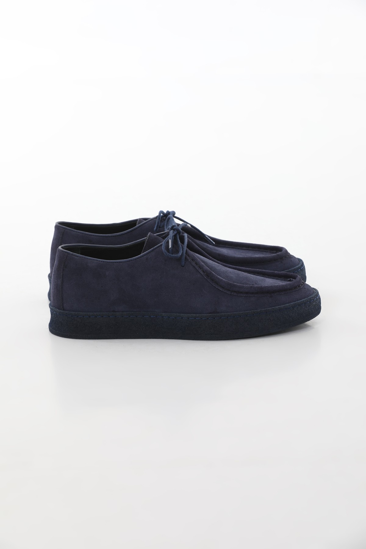 RUBBER SOLE KHAKI SUEDE LEATHER CASUAL - Navy Blue