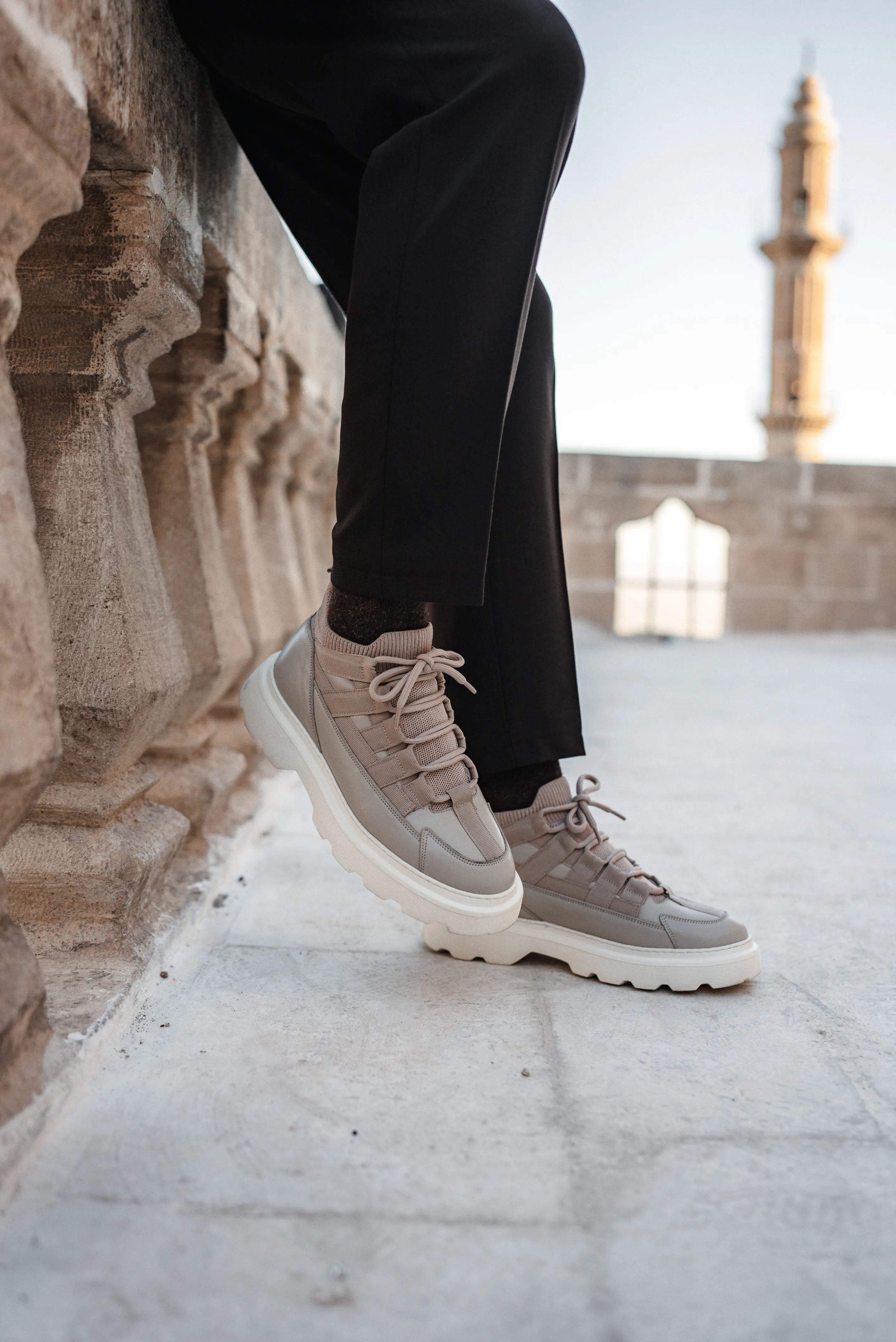 Roberto Model Eva Taban Kombinasyonlu Deri Bot - BEJ