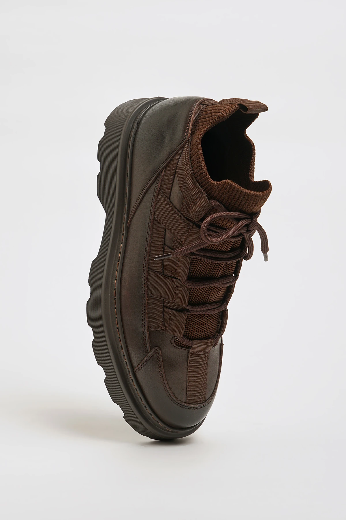 Roberto Model Eva Taban Kombinasyonlu Deri Bot - KAHVERENGİ