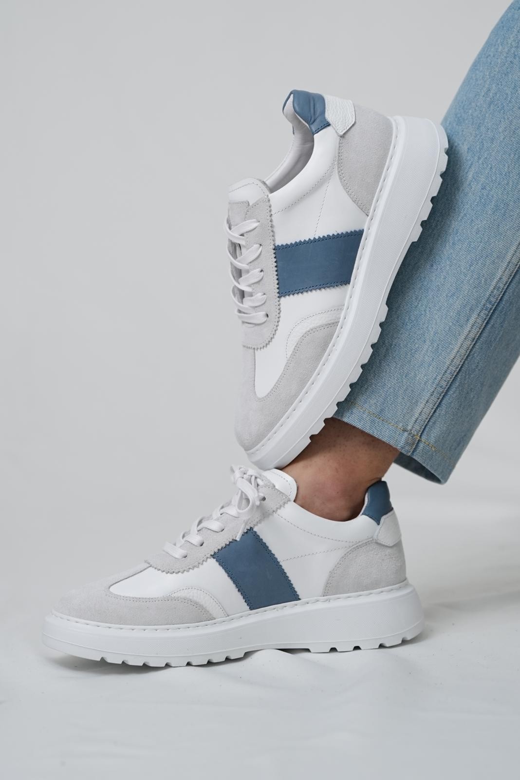Mateo Model Hakiki Kombinasyonlu Deri Eva Taban Sneaker Ayakkabı