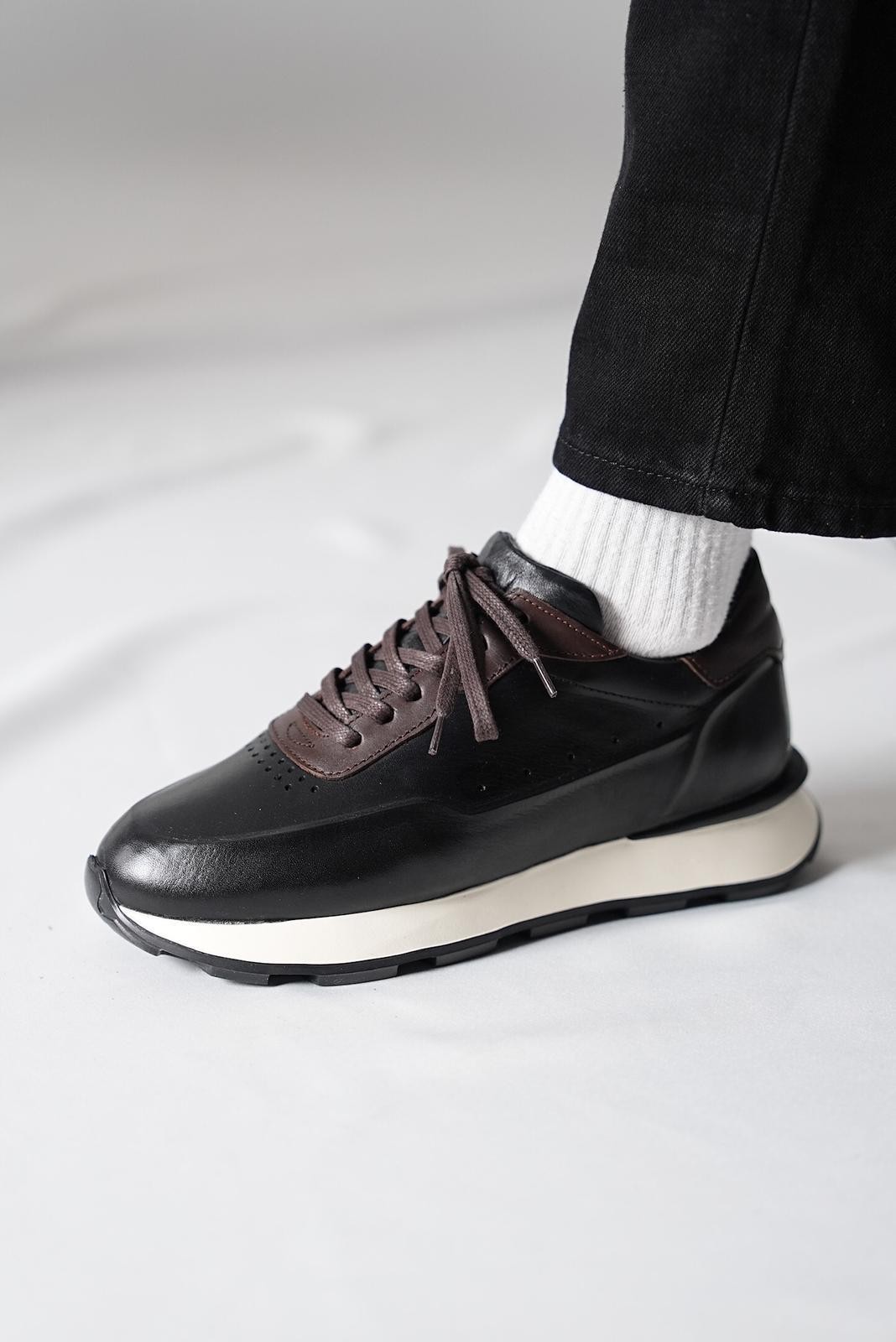 Venüs Model Silikon Taban Hakiki Deri Erkek Sneakers Ayakkabı
