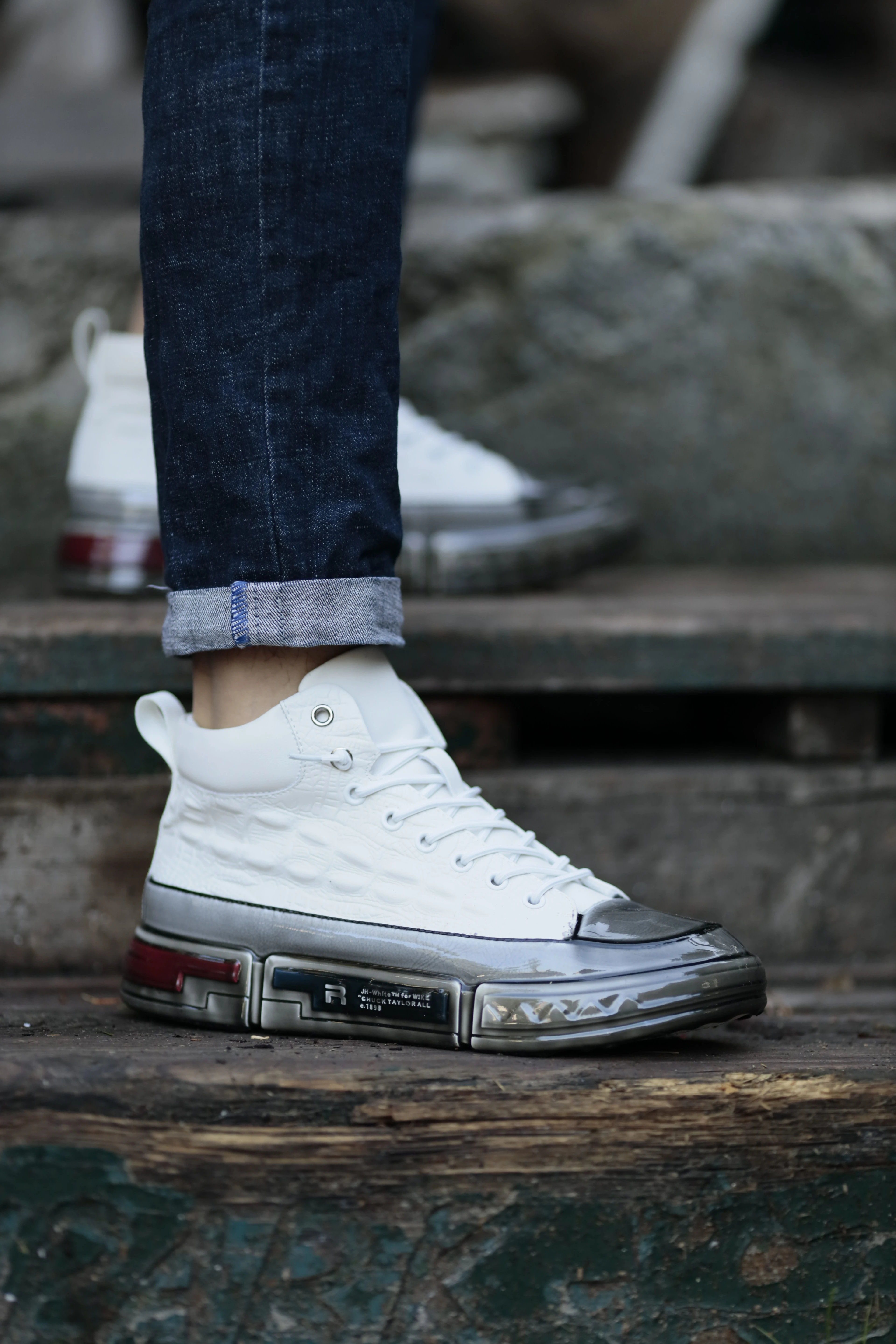 Brendon V2 Model Özel Jel Taban Kombinasyonlu Deri Bot - BEYAZ