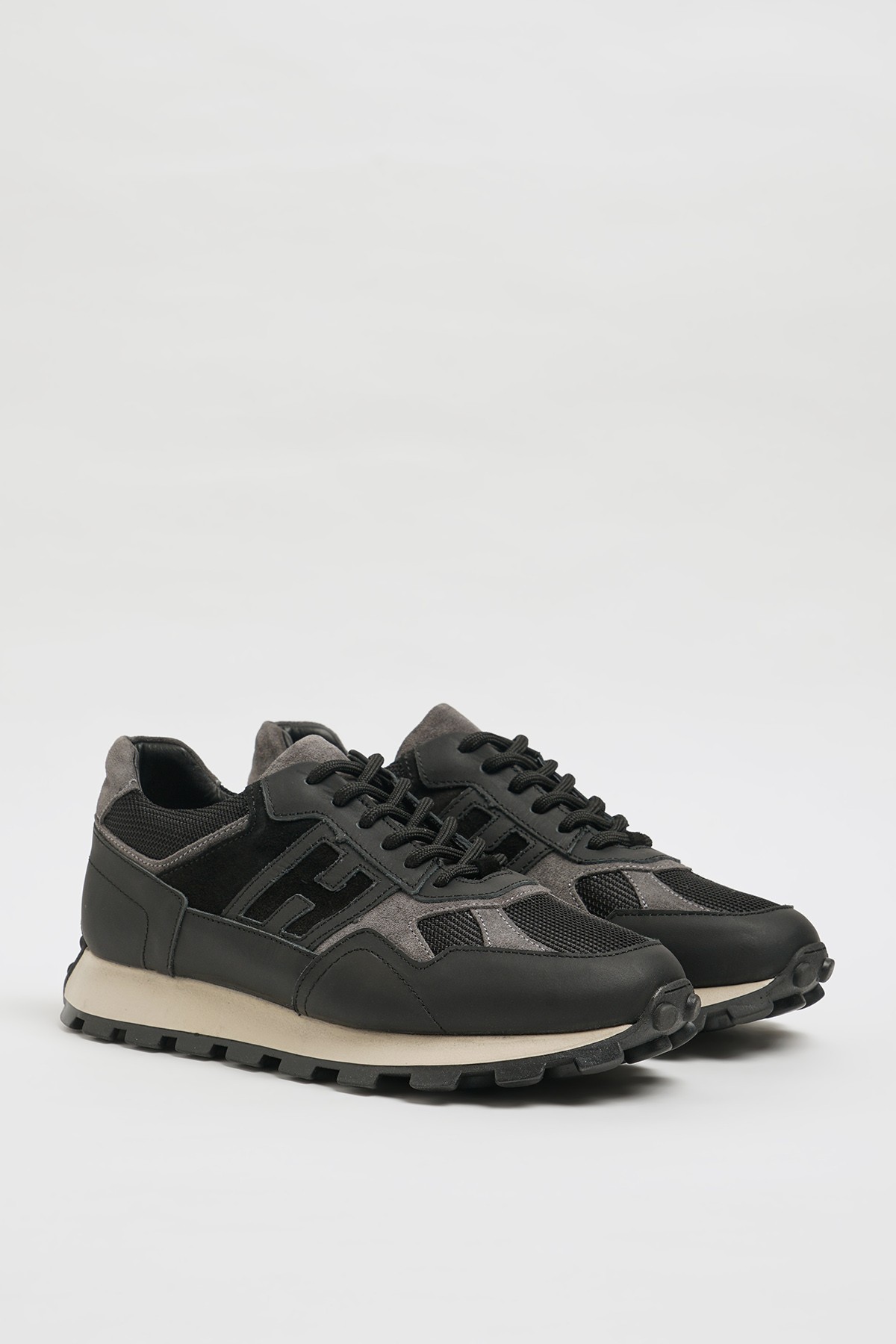 Harry V2 Model Kombinasyonlu Deri Eva Model Sneaker Ayakkabı - SİYAH