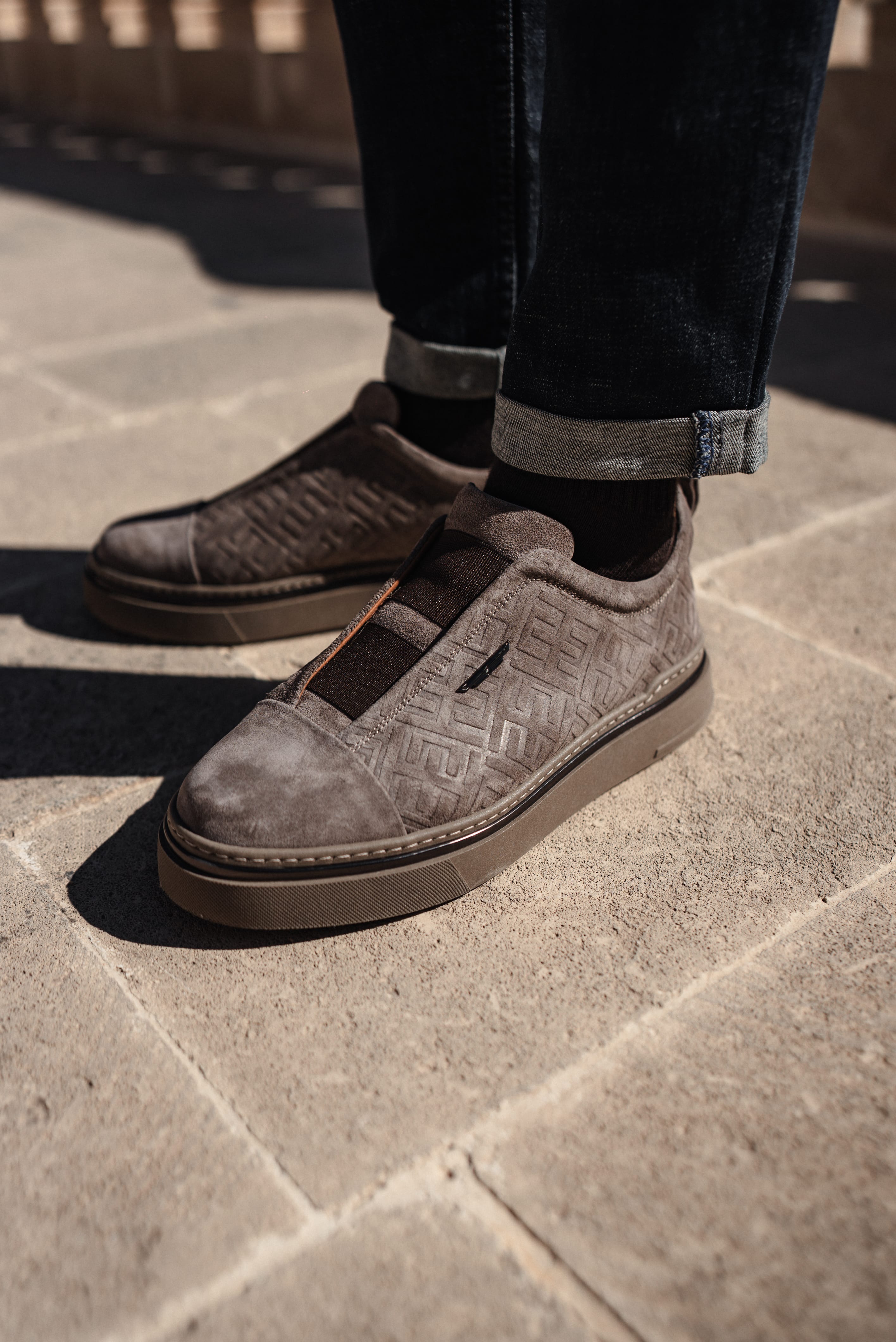 Presley V2 Model Süet Deri İthal Taban Sneaker Ayakkabı - KAHVERENGİ