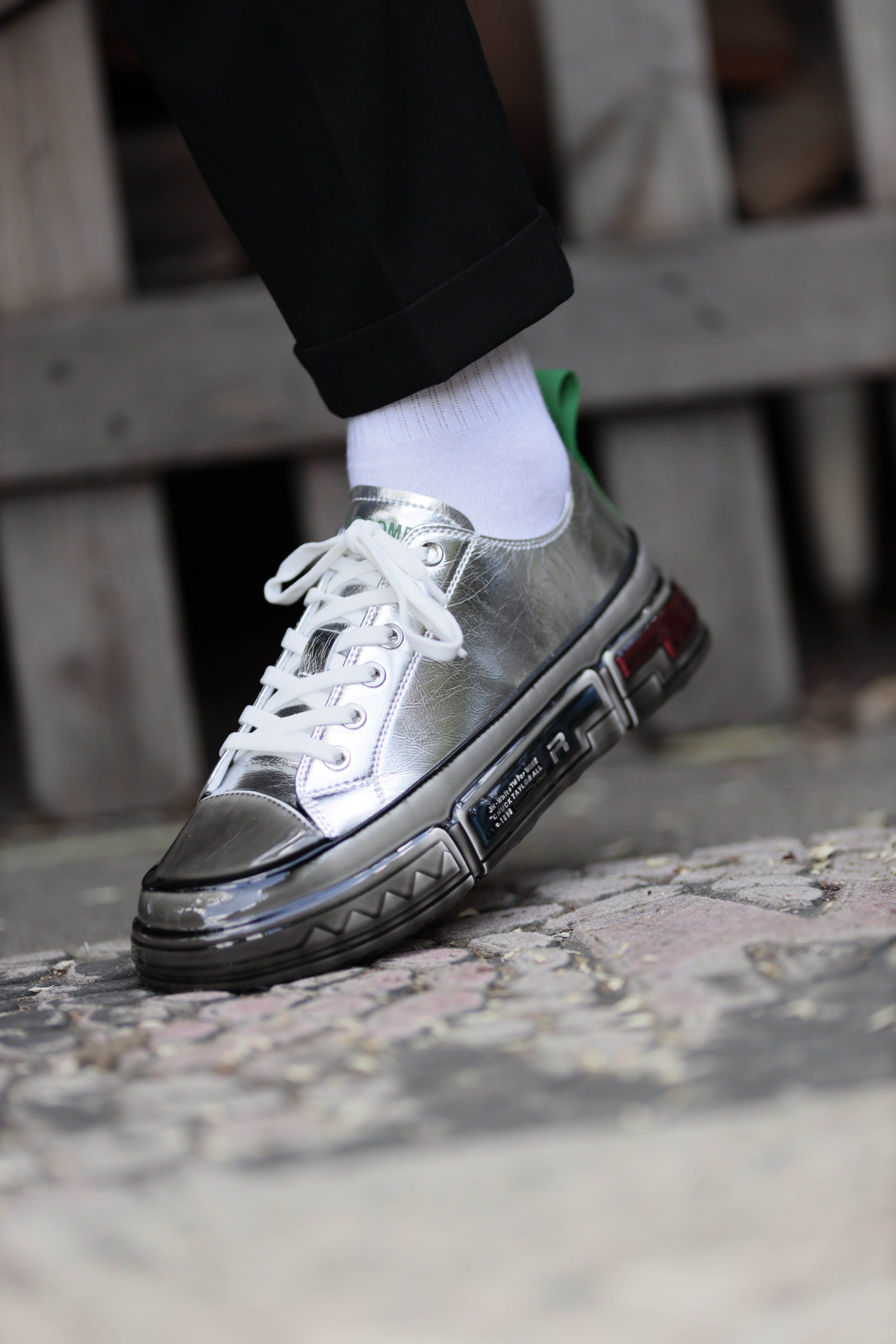 Hanry Model Hologram Deri Özel Jel Taban Sneaker Ayakkabı - GRİ
