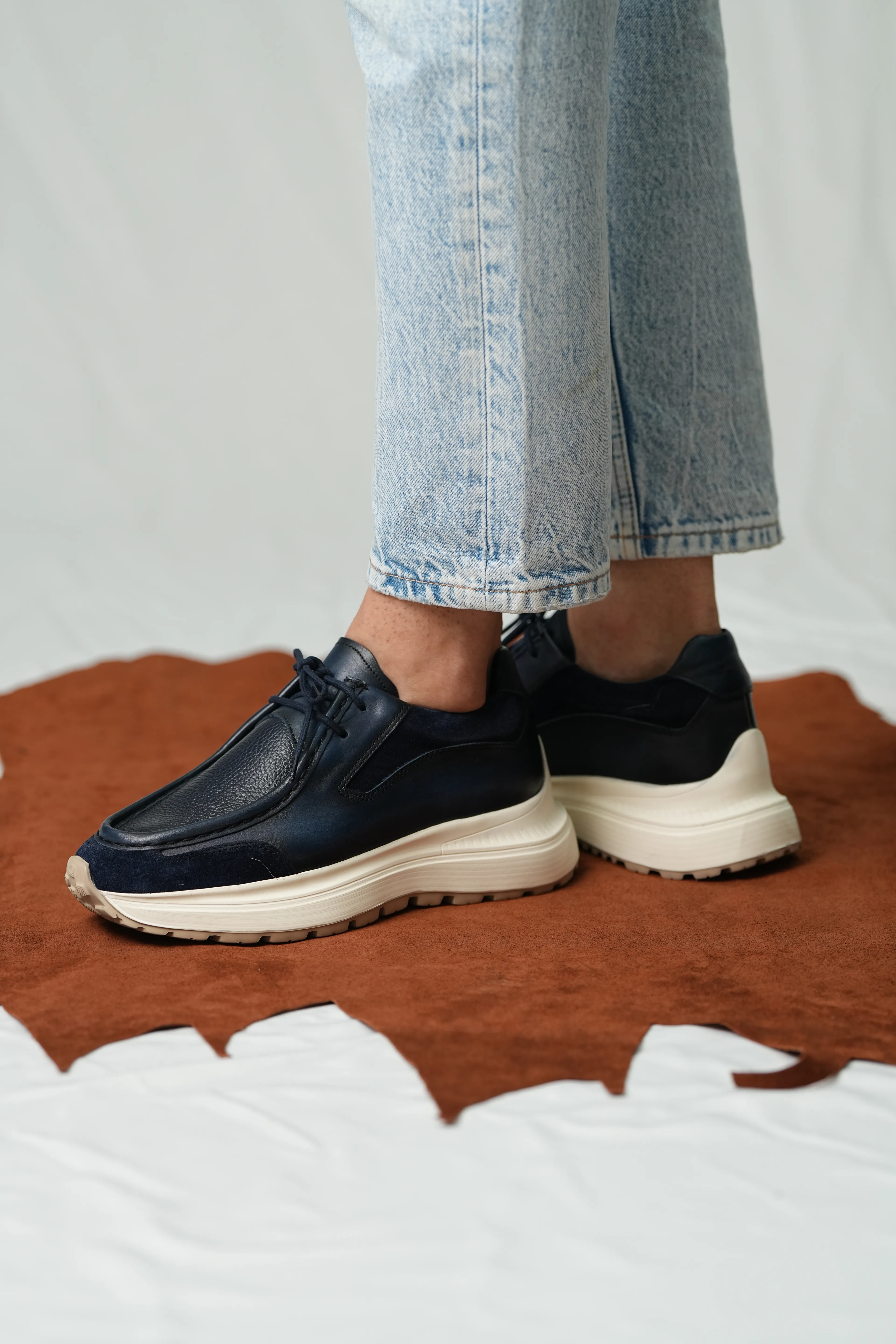 Ikon Model Hakiki Floater Deri Casual Sneakers Ayakkabı