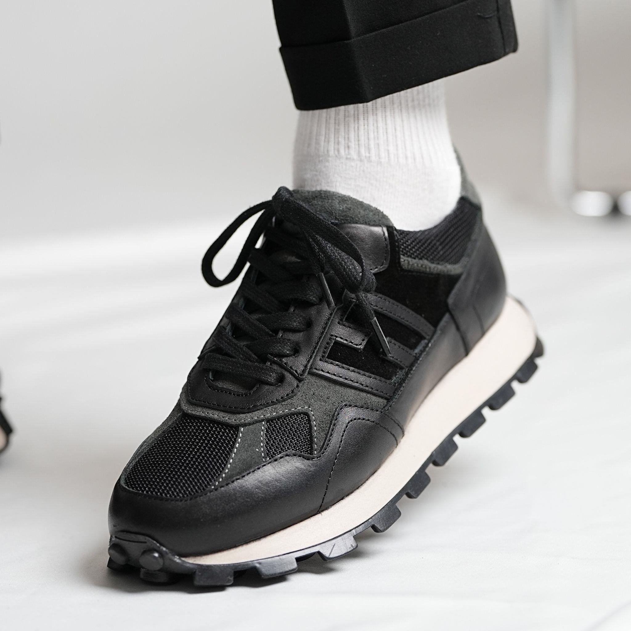 Harry V2 Model Kombinasyonlu Deri Eva Model Sneaker Ayakkabı - SİYAH