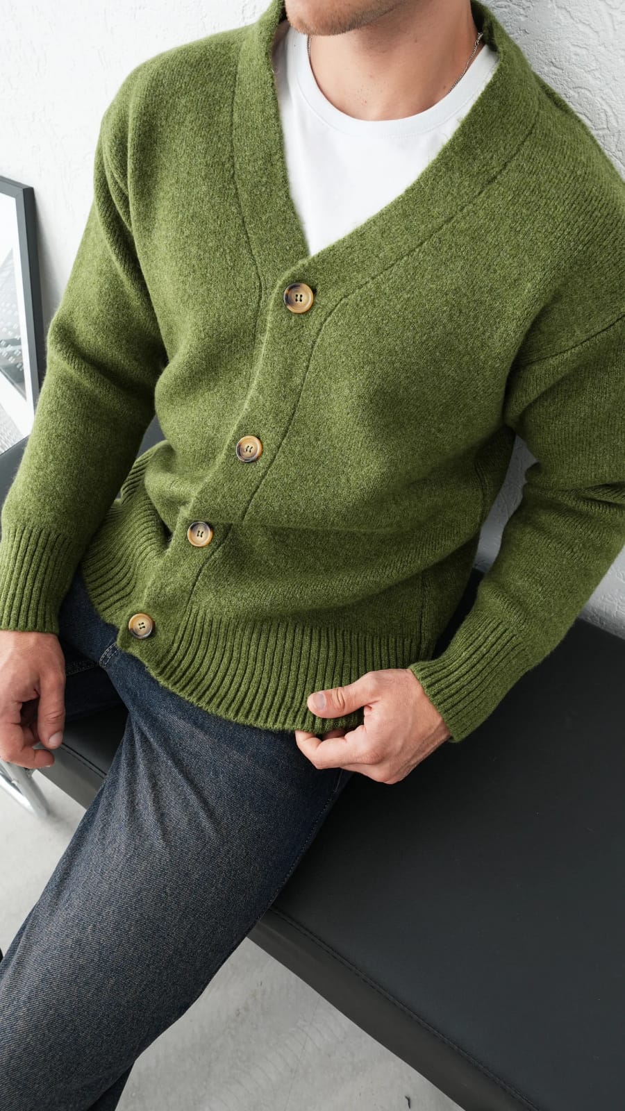 Over Model Yün Triko - YEŞİL