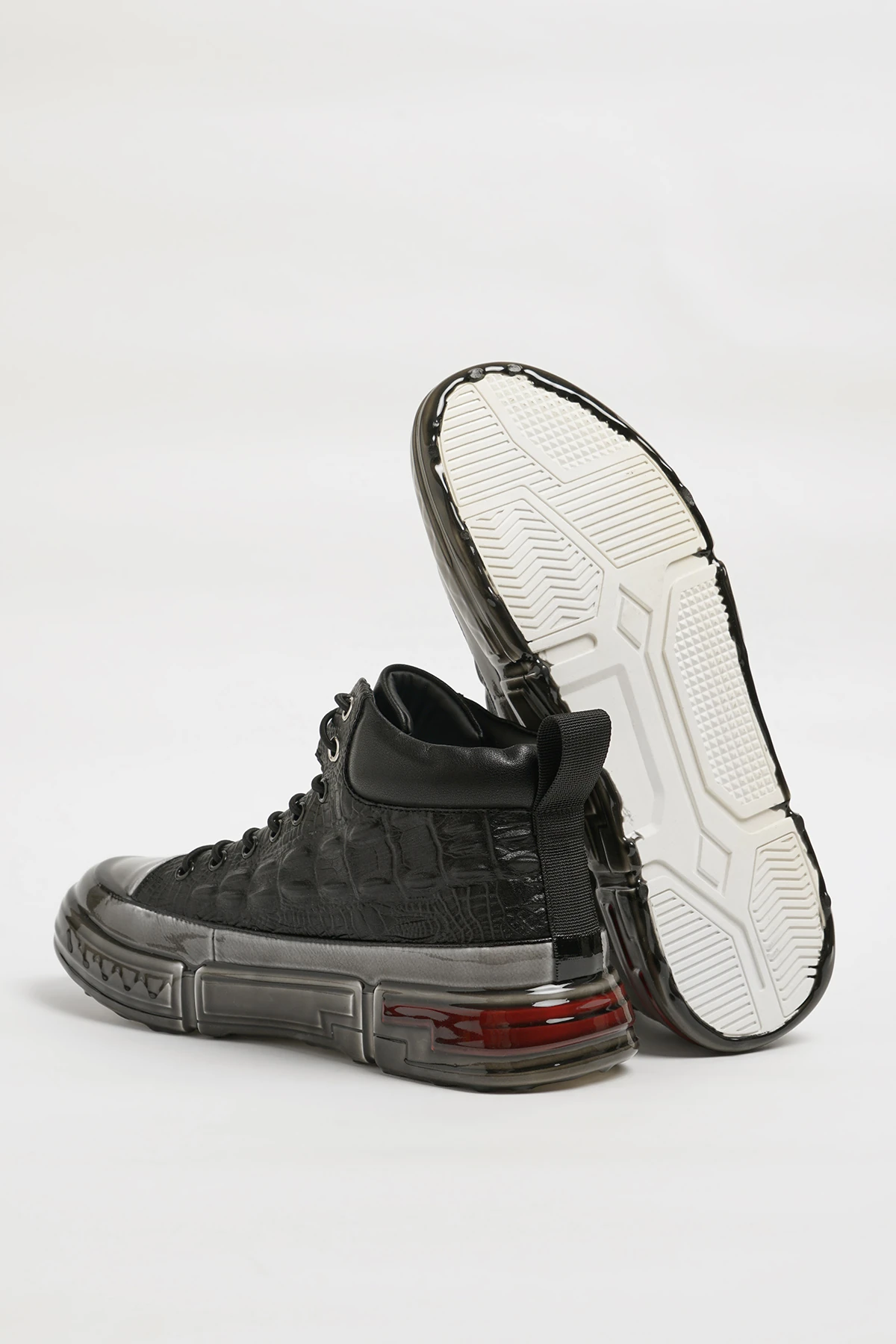 Brendon V2 Model Özel Jel Taban Kombinasyonlu Deri Bot - SİYAH