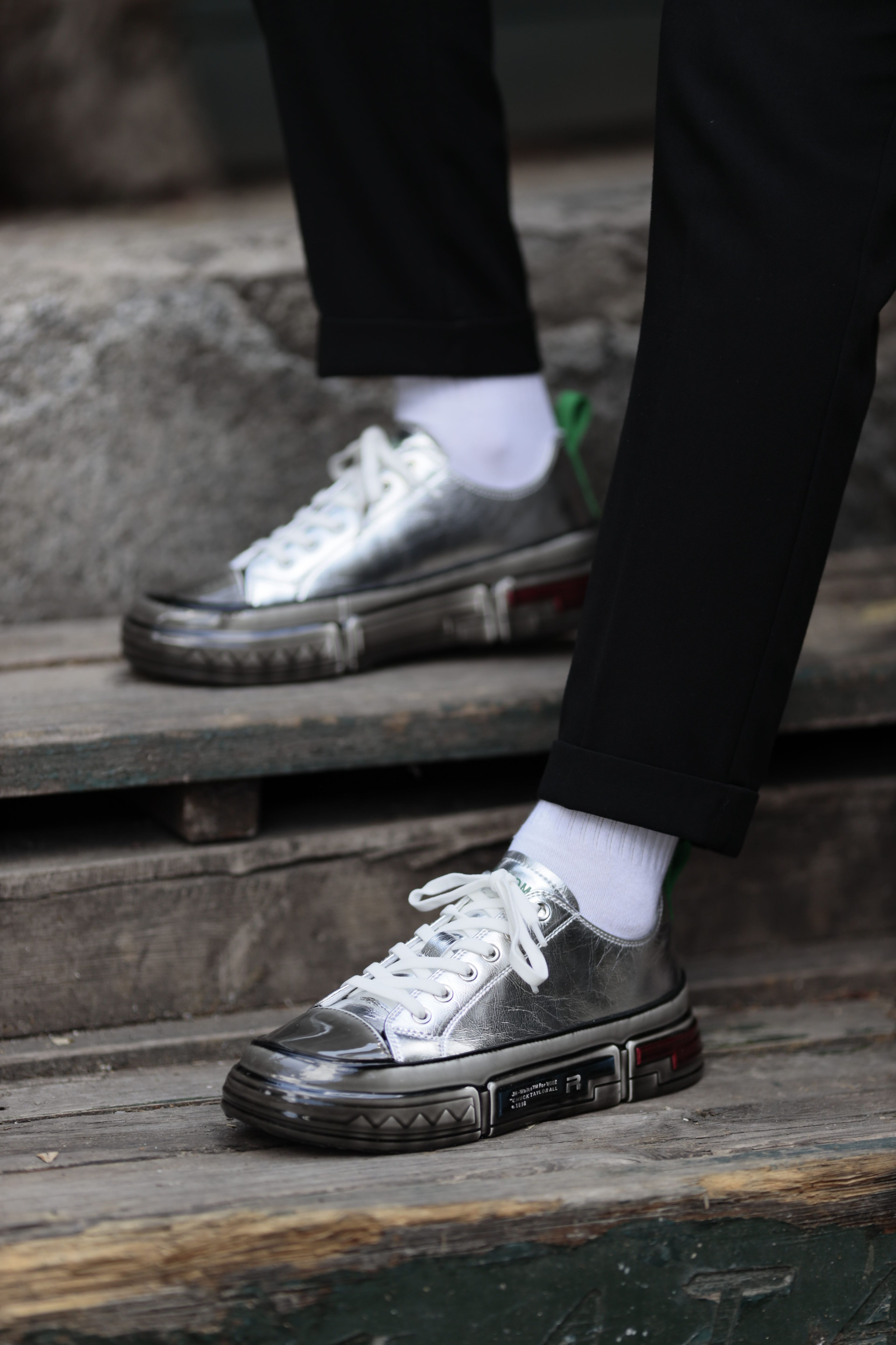 Hanry Model Hologram Deri Özel Jel Taban Sneaker Ayakkabı - GRİ