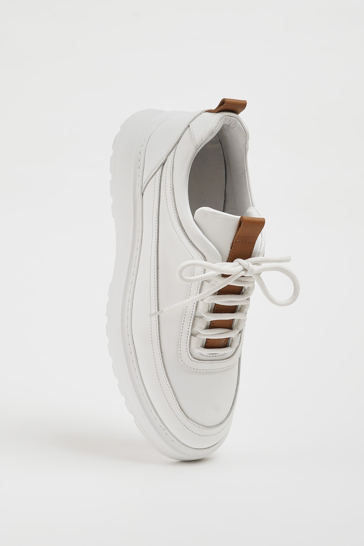 Zodiac Model Hakiki Kombinasyonlu Deri Eva Taban Sneaker Ayakkabı - BEYAZ