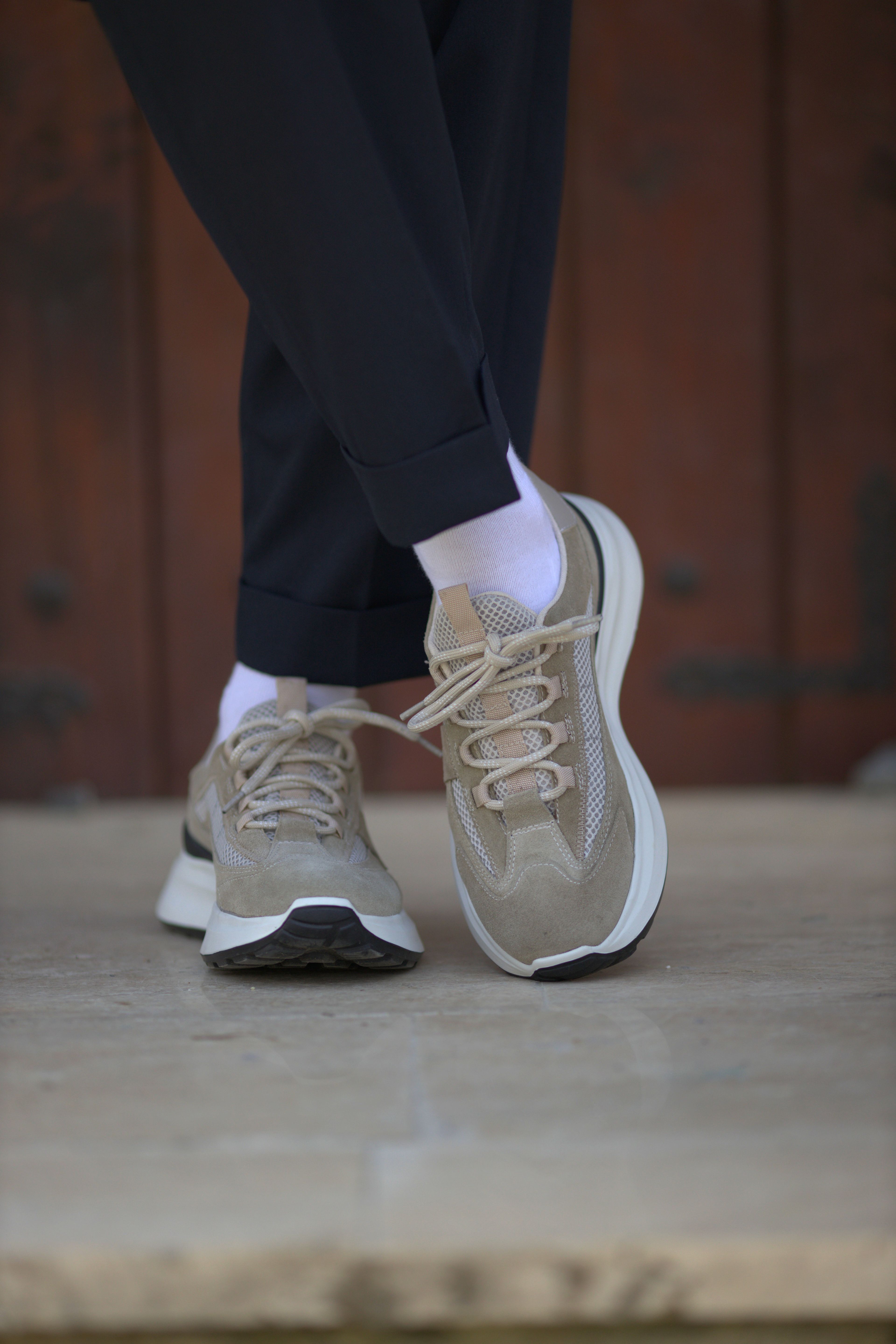 Harper Model Kombinasyonlu Deri İthal Taban Sneaker Ayakkabı