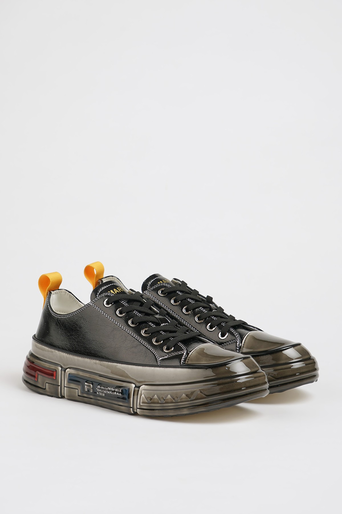 Hanry Model Hologram Deri Özel Jel Taban Sneaker Ayakkabı - SİYAH