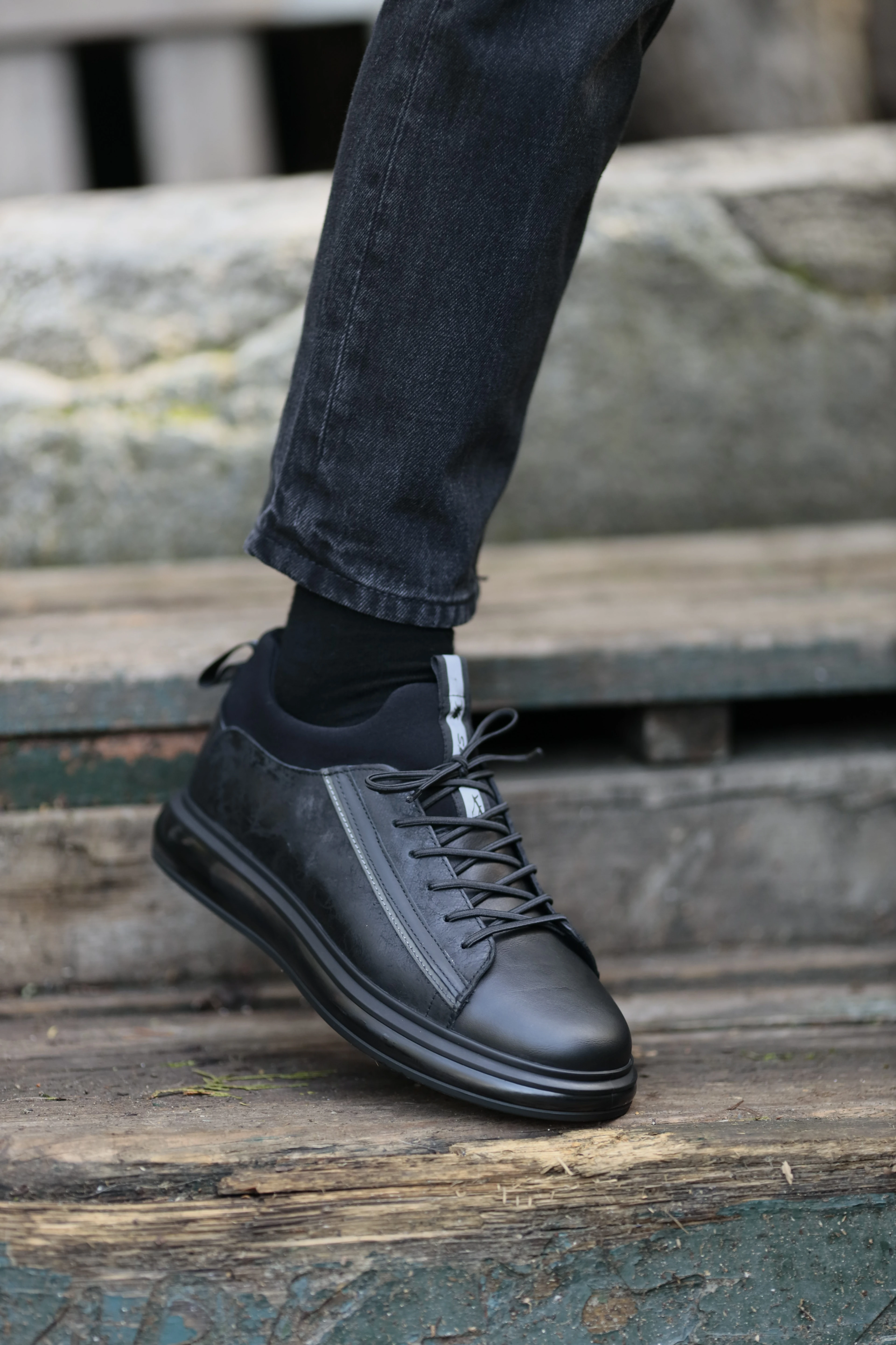 Diego Model İthal Taban Hakiki Kombinasyonlu Deri Sneaker Ayakkabı