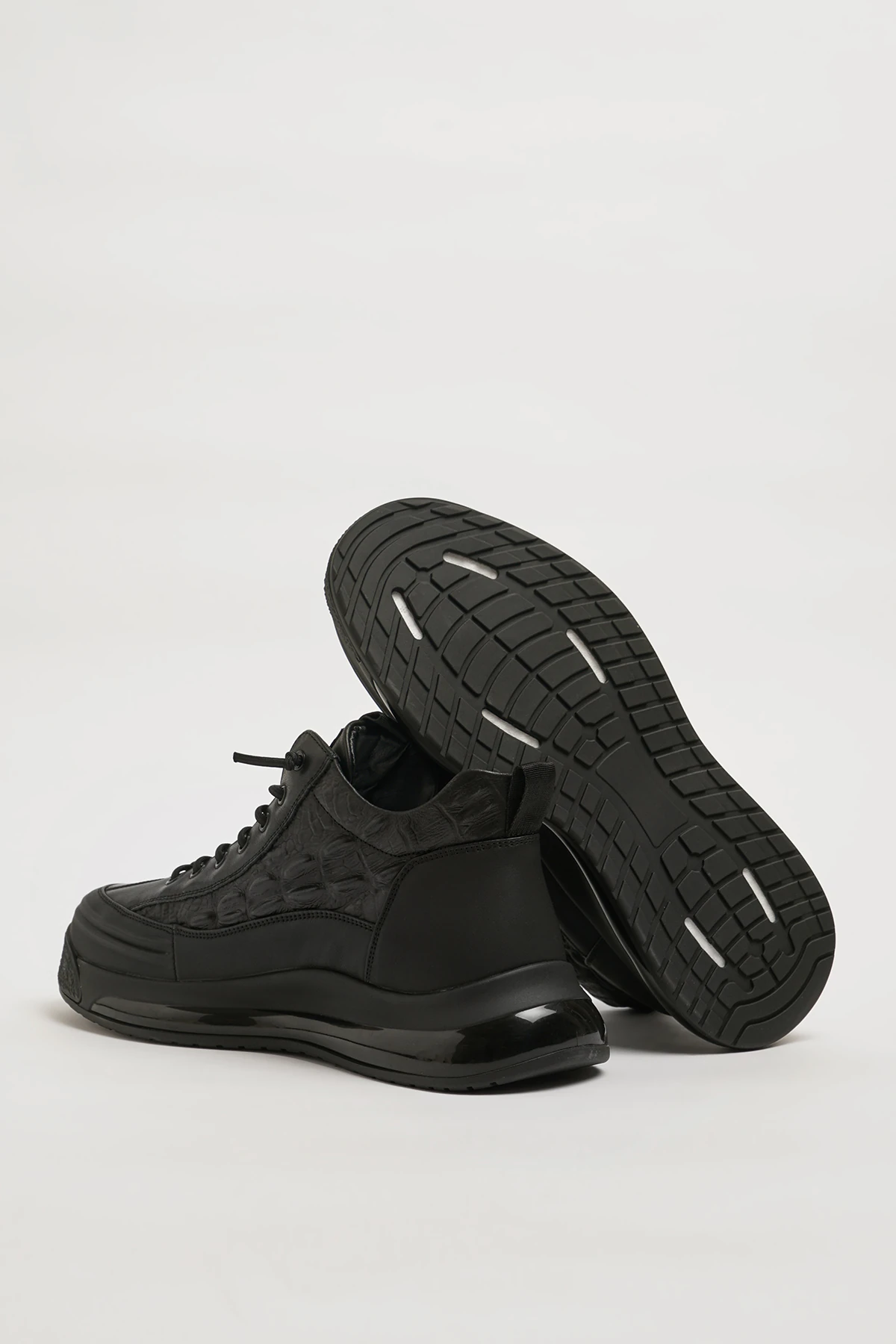 Alanso Model Hakiki Kombinasyonlu Deri İthal Taban Bot - SİYAH