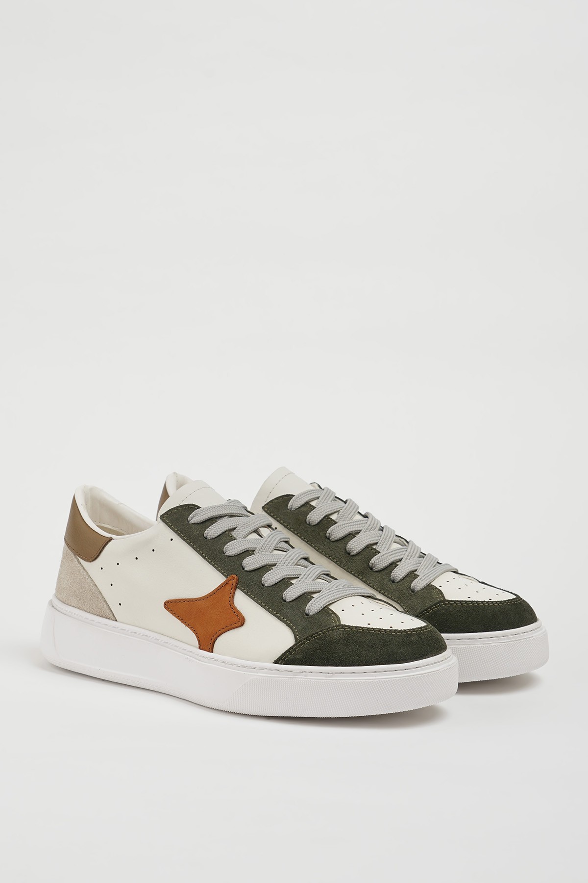 Berry Model Hakiki Kombinasyonlu Deri İthal Taban Sneaker Ayakkabı