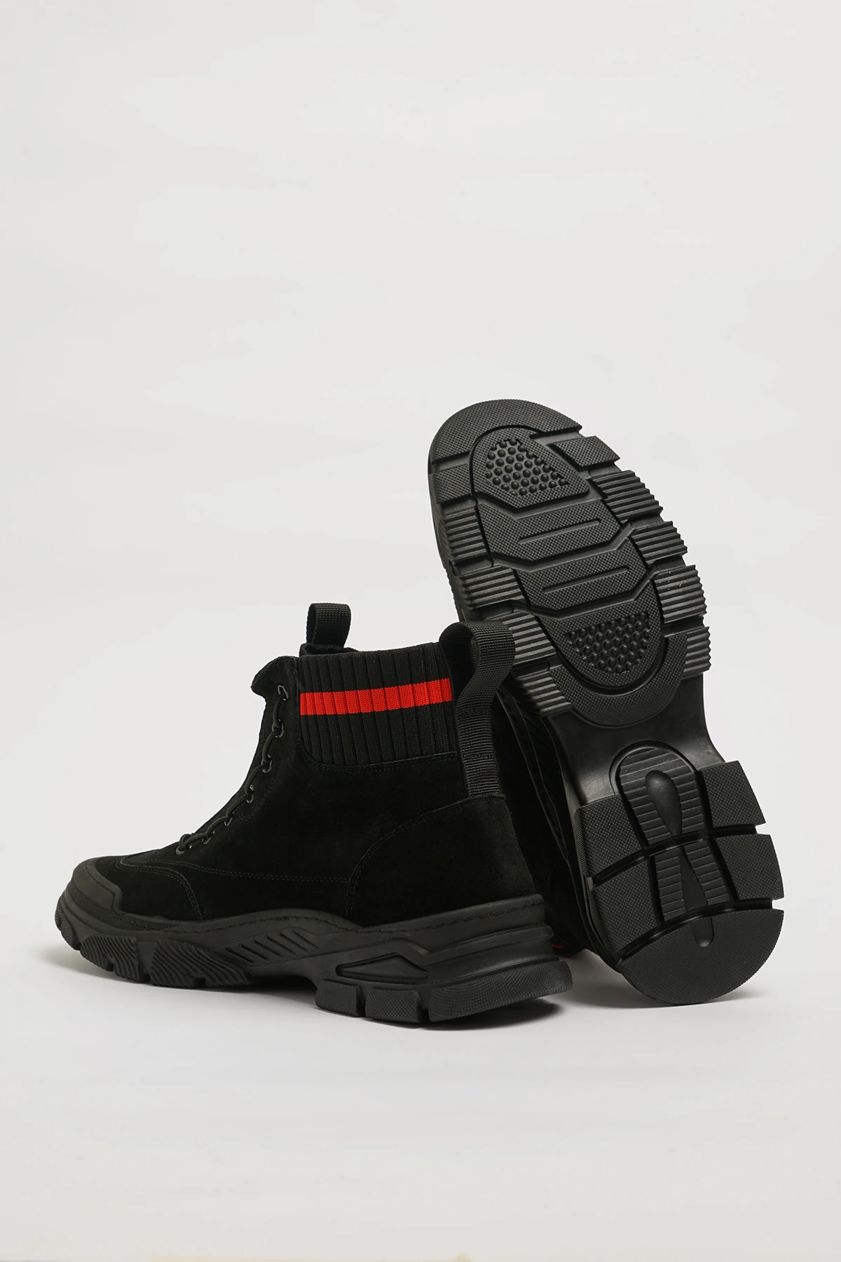 Madrid Model Kombinasyonlu Deri İthal Taban Bot - SİYAH