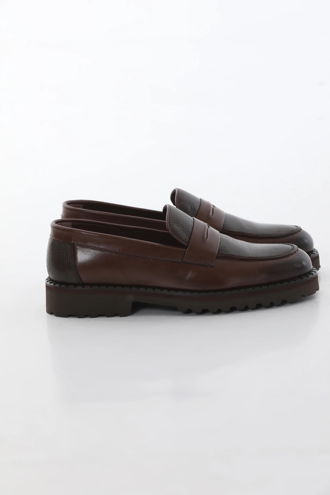 FLOATER LEATHER SPECIAL SOLE CASUAL - Coffee