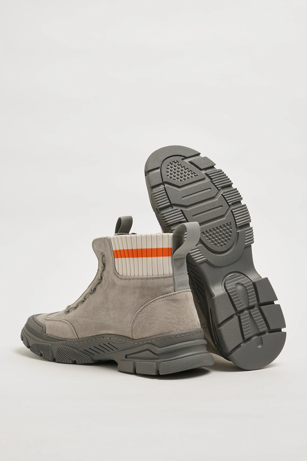 Madrid Model Kombinasyonlu Deri İthal Taban Bot - GRİ