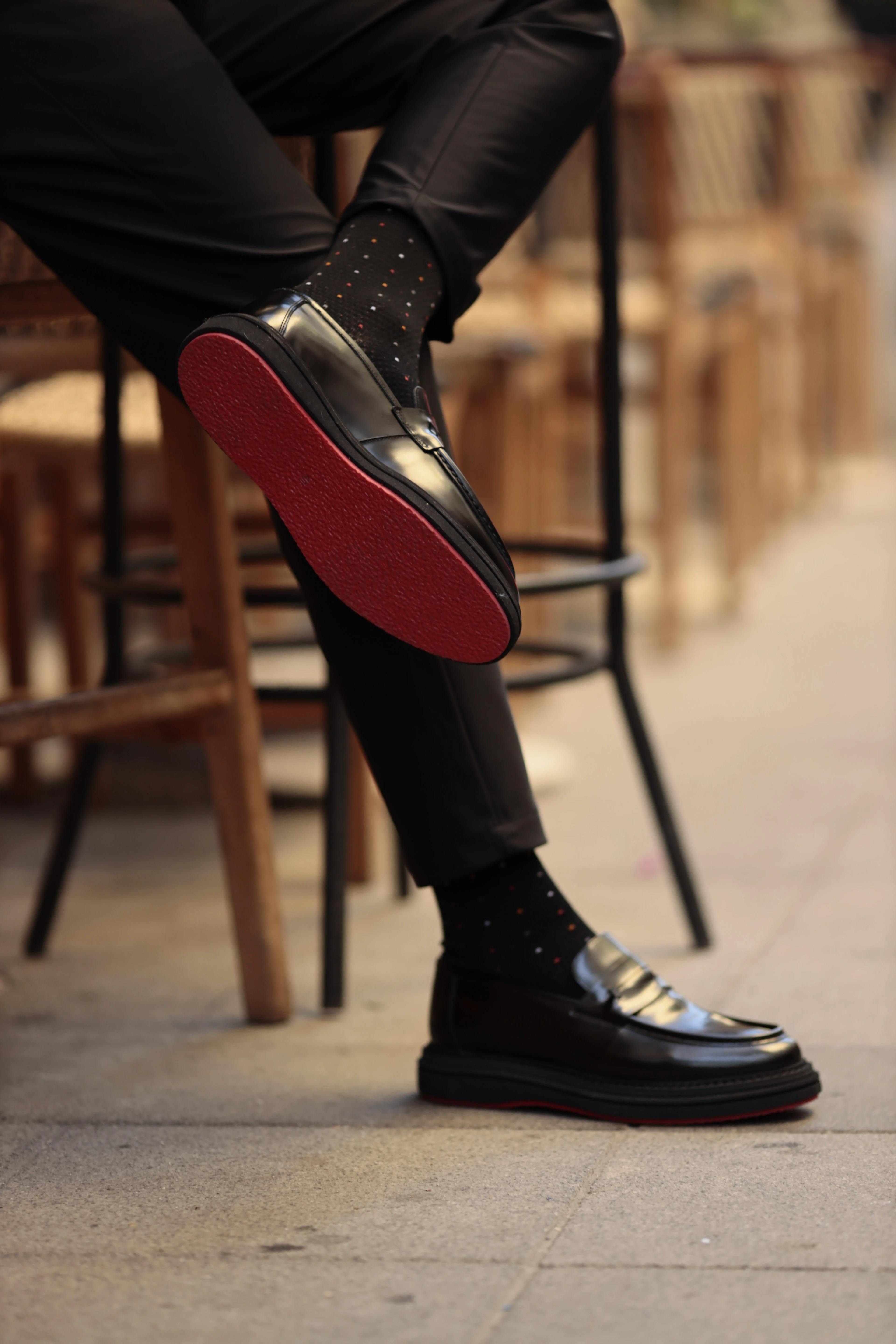 Perskar Model Eva Taban Açma Deri Casual Ayakkabı - SİYAH