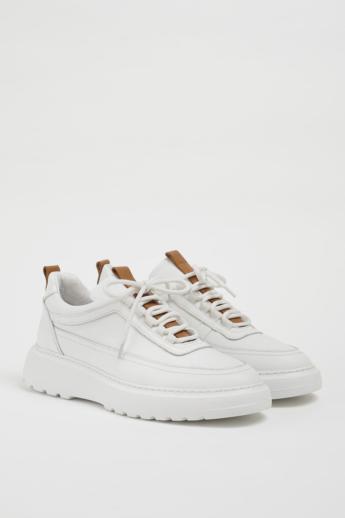 Zodiac Model Hakiki Kombinasyonlu Deri Eva Taban Sneaker Ayakkabı - BEYAZ