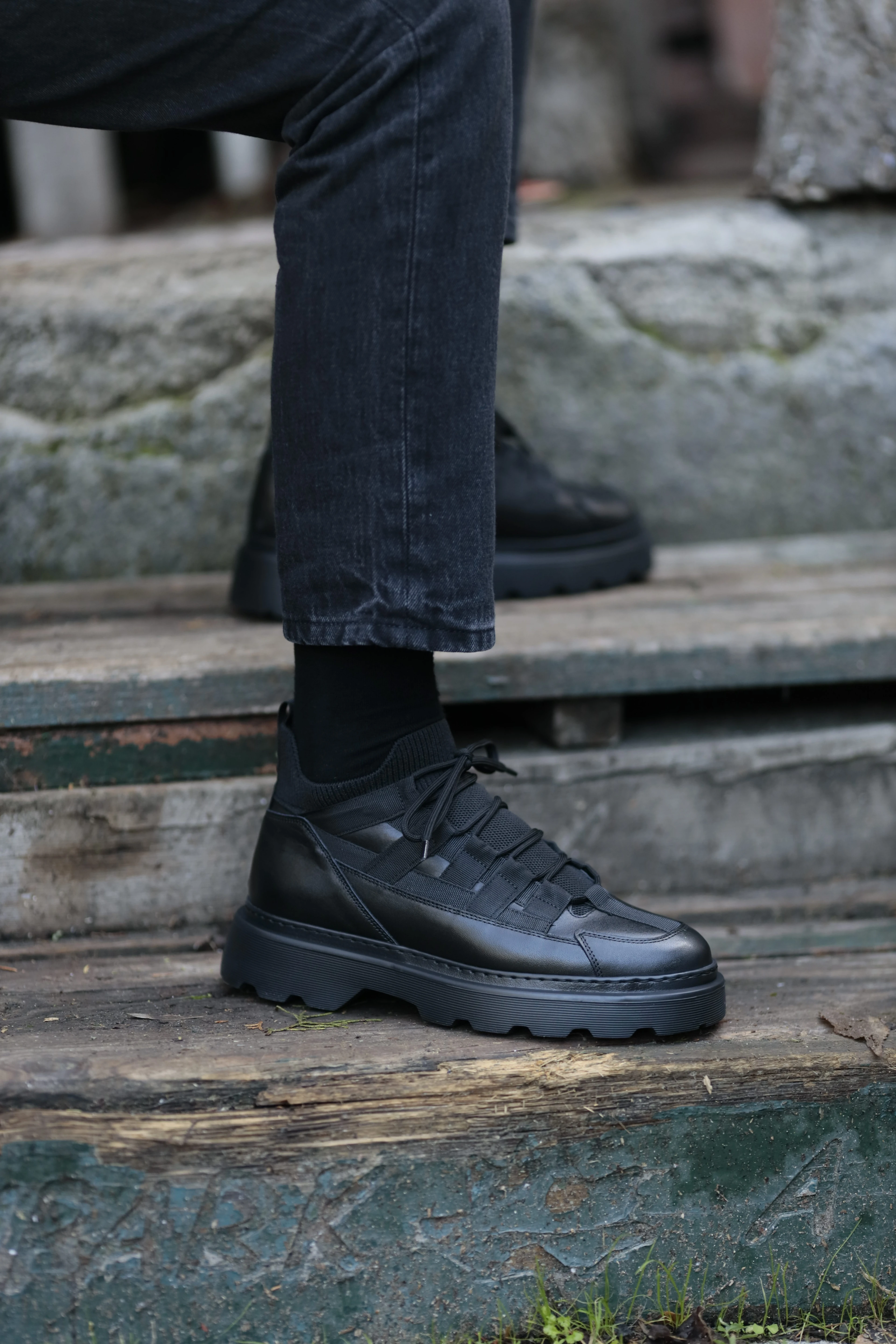 Roberto Model Eva Taban Kombinasyonlu Deri Bot