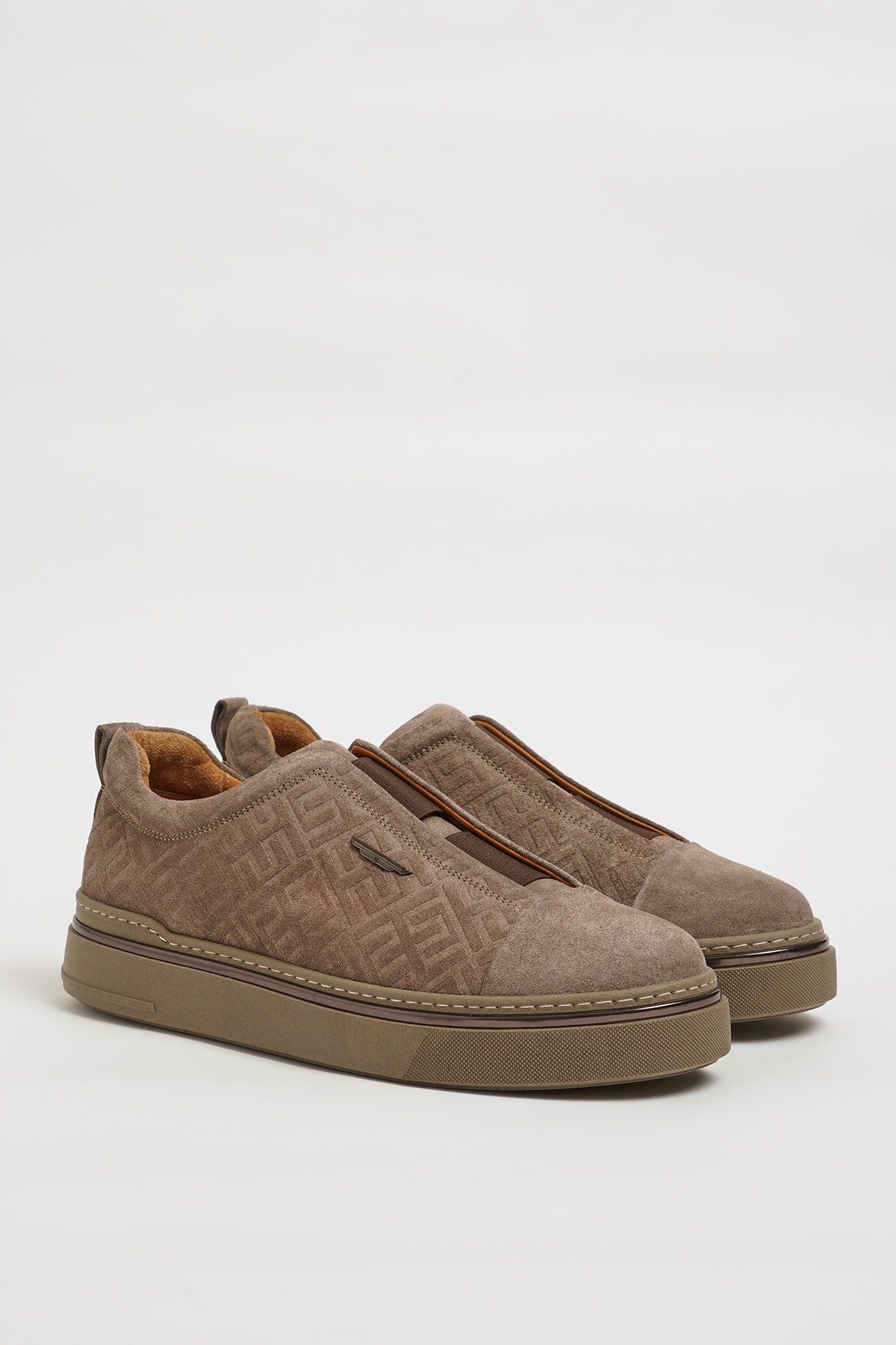 Presley V2 Model Süet Deri İthal Taban Sneaker Ayakkabı - KAHVERENGİ