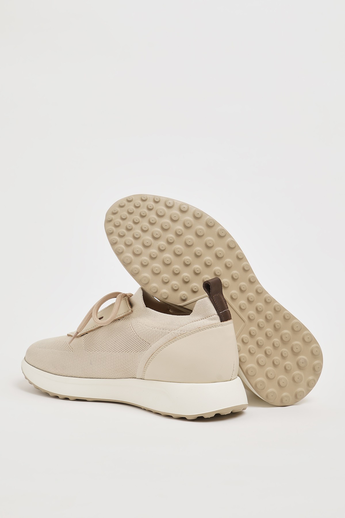 Omega Model Örme Triko Kumaş Eva Taban Sneaker Ayakkabı - BEJ