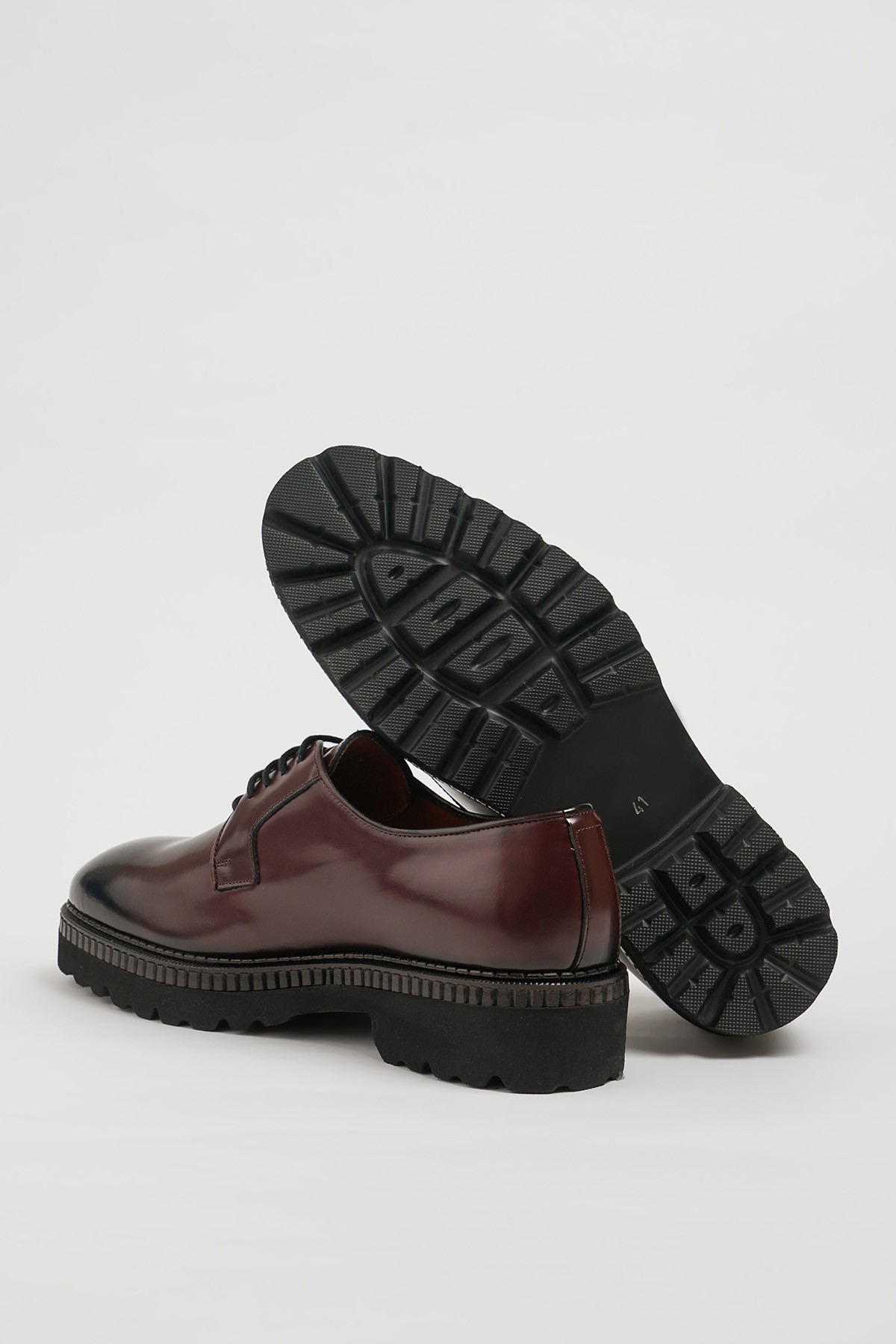 Owen Model Hakiki Açma Deri Sarma Taban Casual Ayakkabı - BORDO