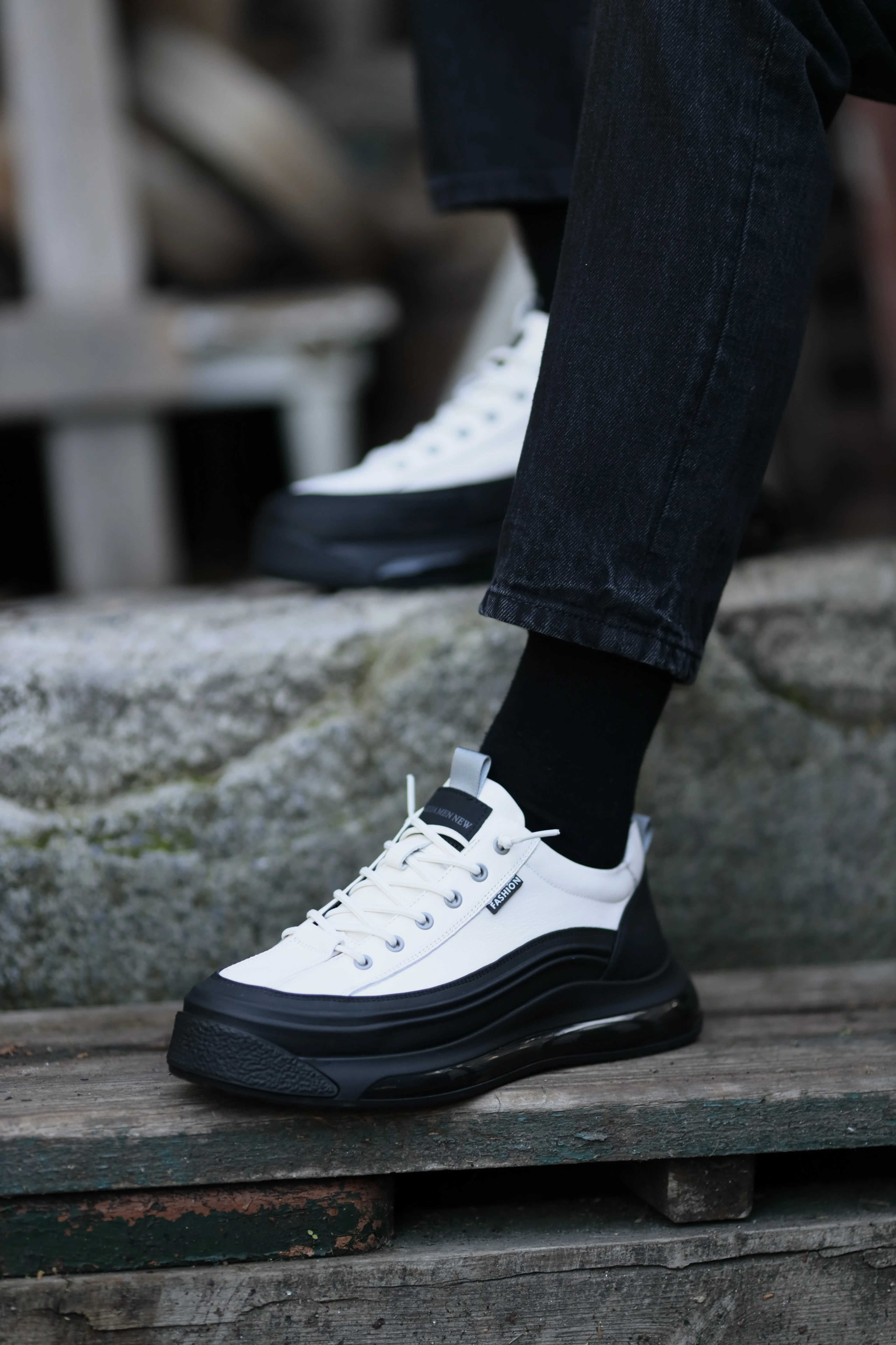 Omar Model Kombinasyonlu Deri İthal Taban Sneaker Ayakkabı