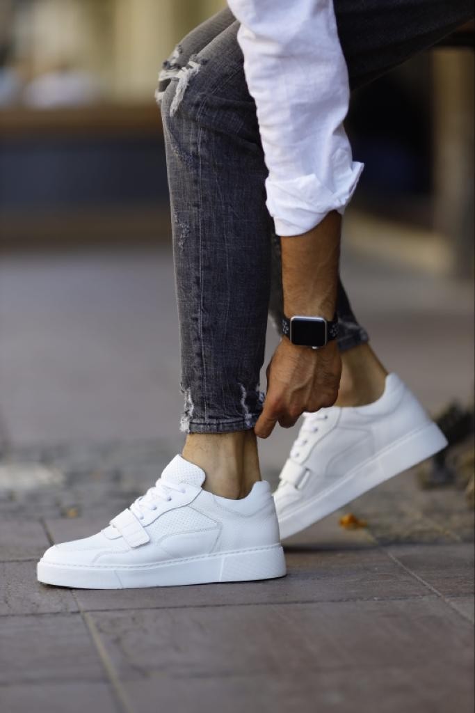 Eva Taban Cırt Detaylı Hakiki Deri Sneaker Ayakkabı