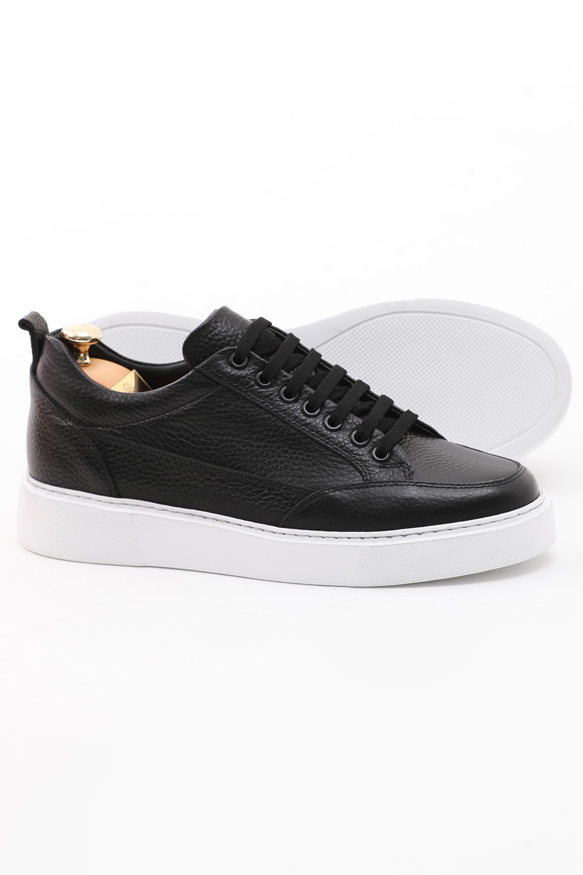 Olek Model Floater Hakiki Deri Sneaker Ayakkabı - SİYAH