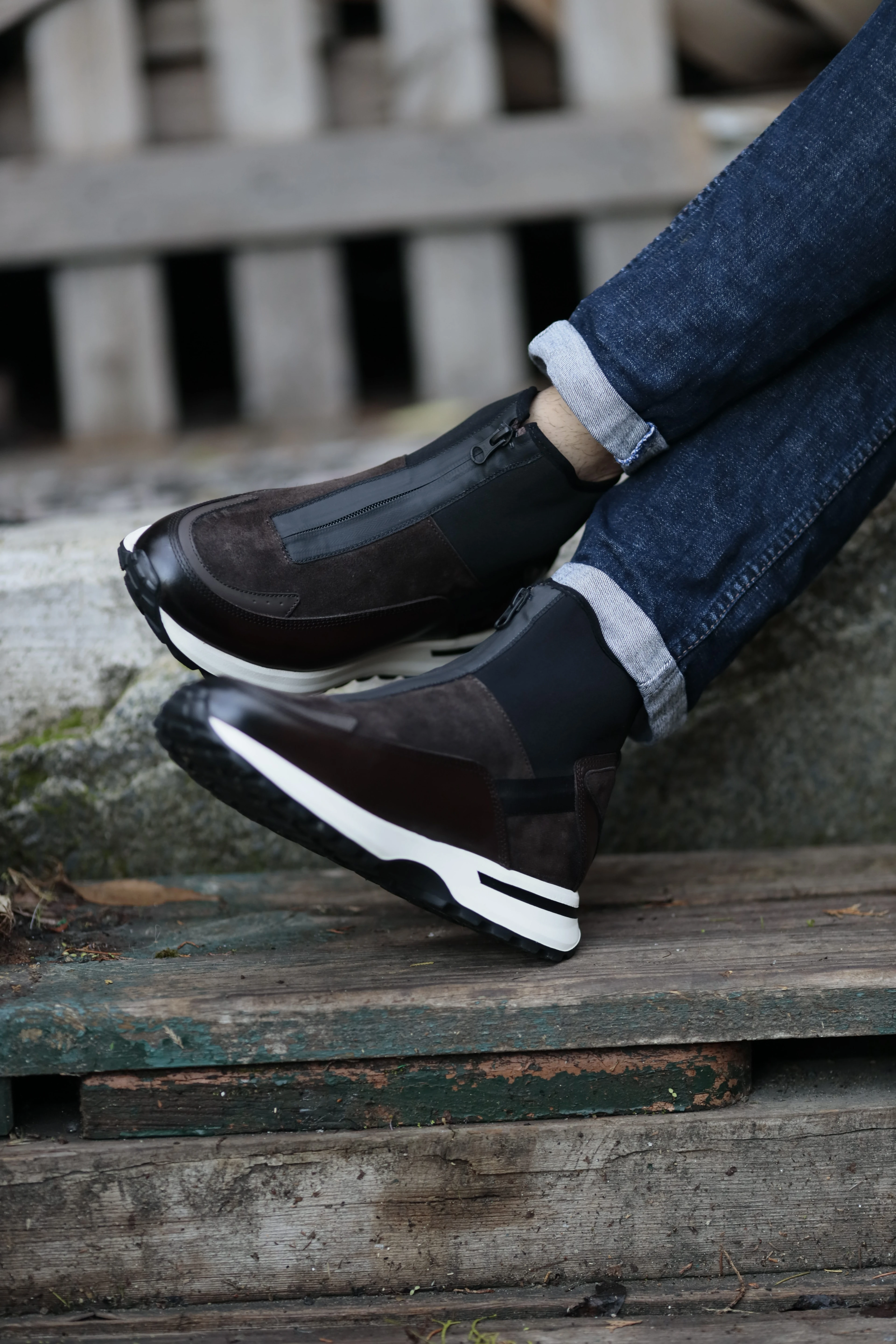 Groove Model Kombinasyonlu Deri Eva Taban Bot - KAHVERENGİ